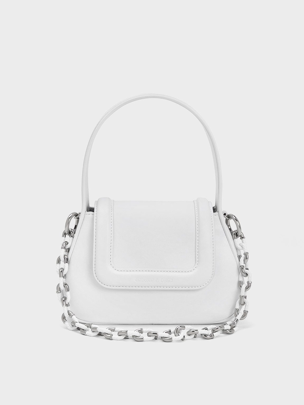Charles & Keith Shiloh Top Handle Bag In White