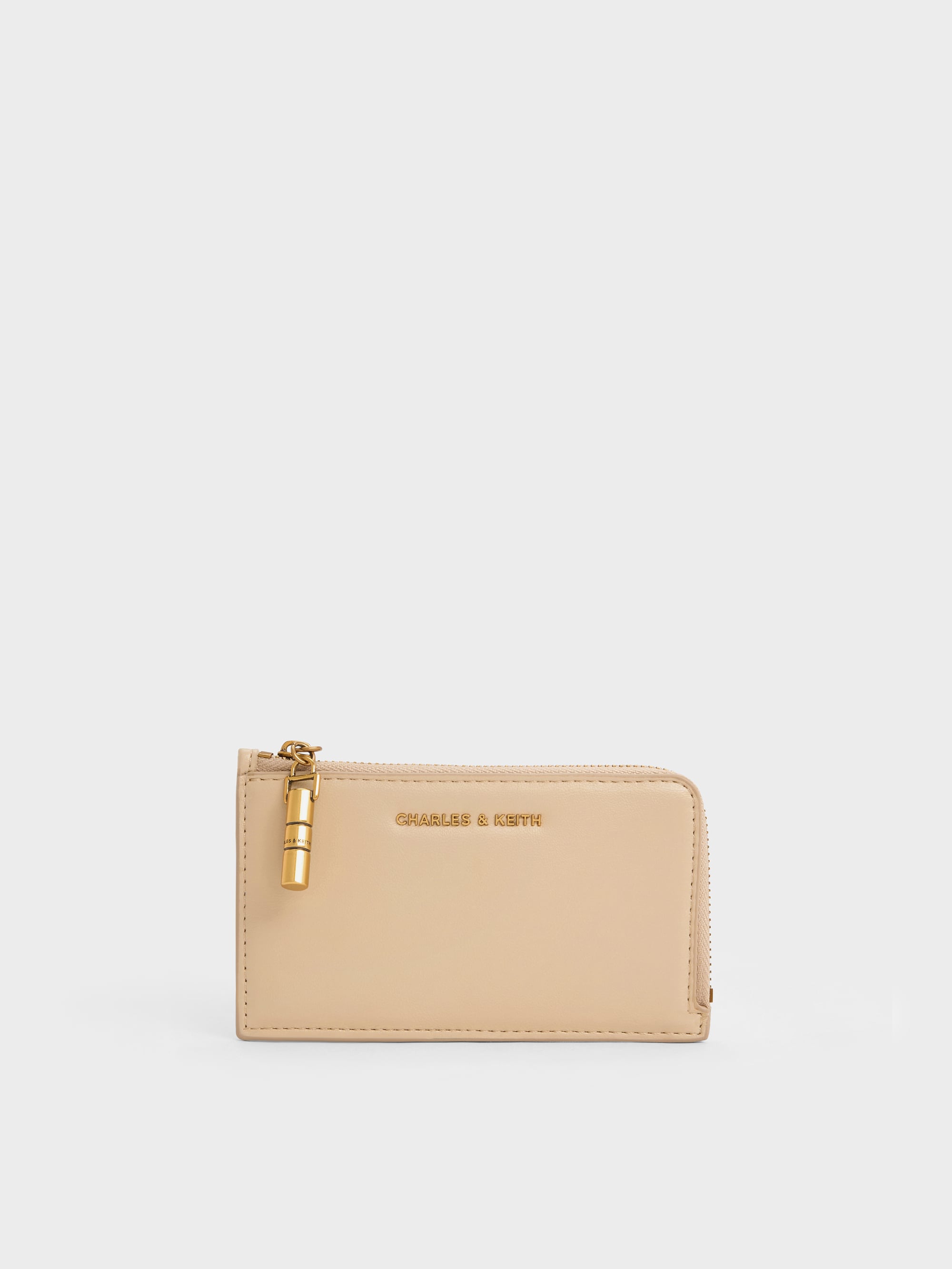 Cesia Zip-Around Card Holder - Sand Beige - CHARLES & KEITH SG