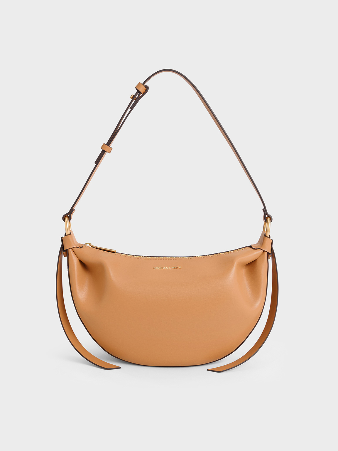 Toffee Calla Half-Moon Bag - CHARLES & KEITH KR
