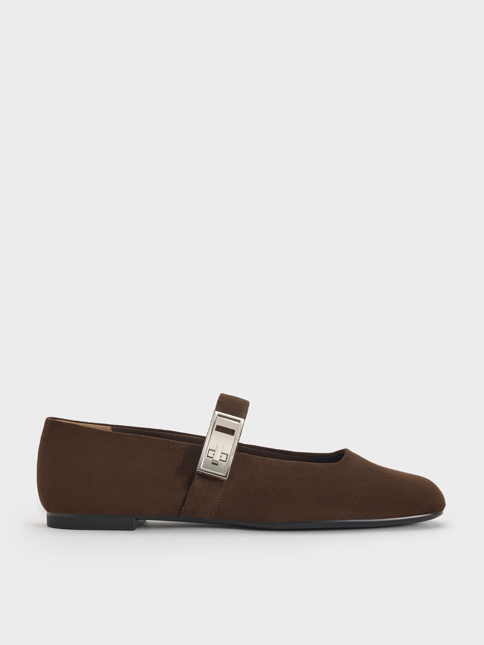 Charles & Keith - Lando Faux Suede Metallic-buckle Mary Jane Flats In Multi