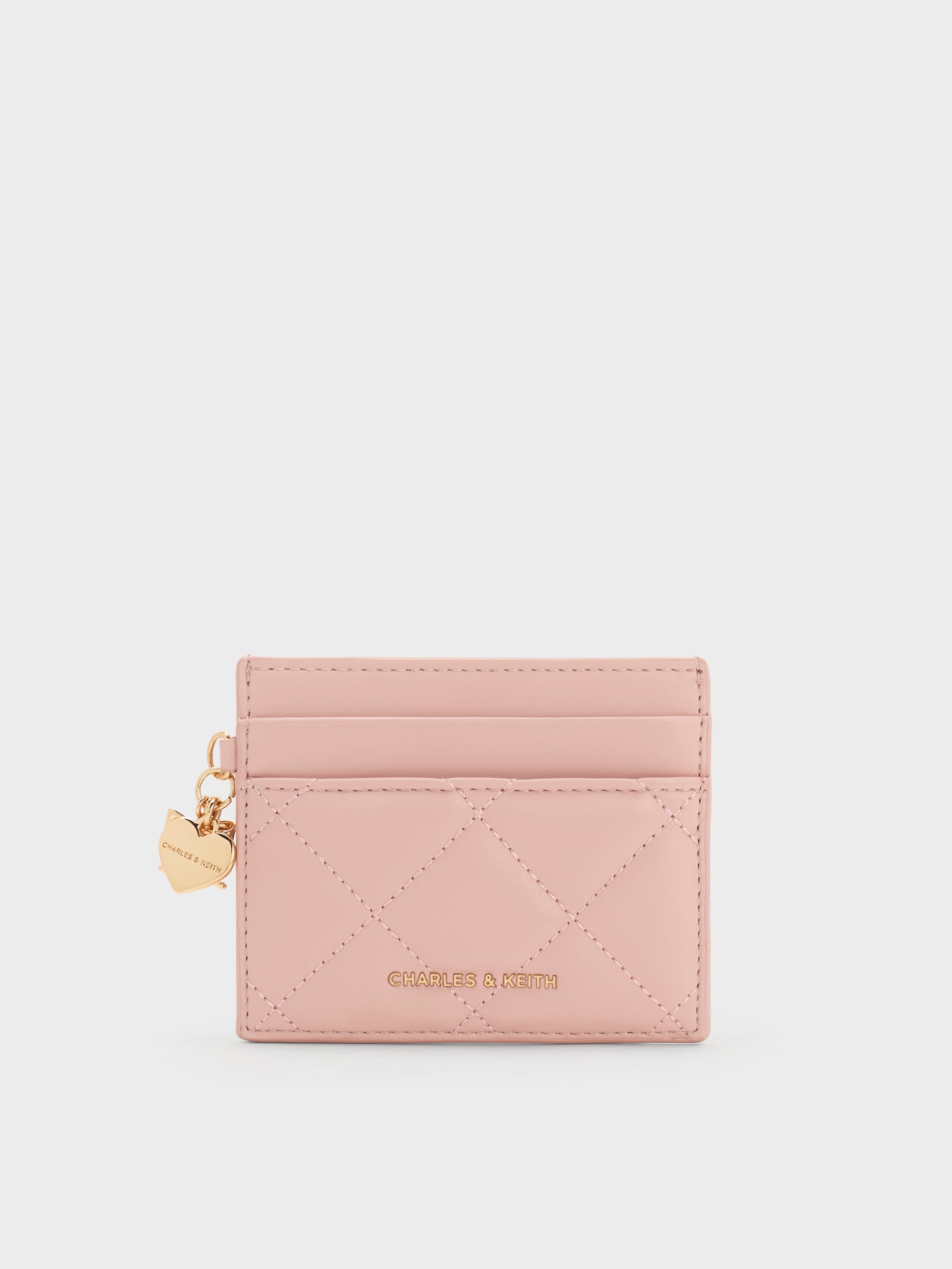 Arrietty Quilted Card Holder - Light Pink - CHARLES & KEITH US