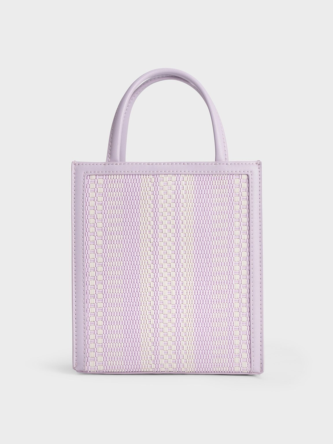 Lilac Woven Double Handle Tote Bag | CHARLES & KEITH