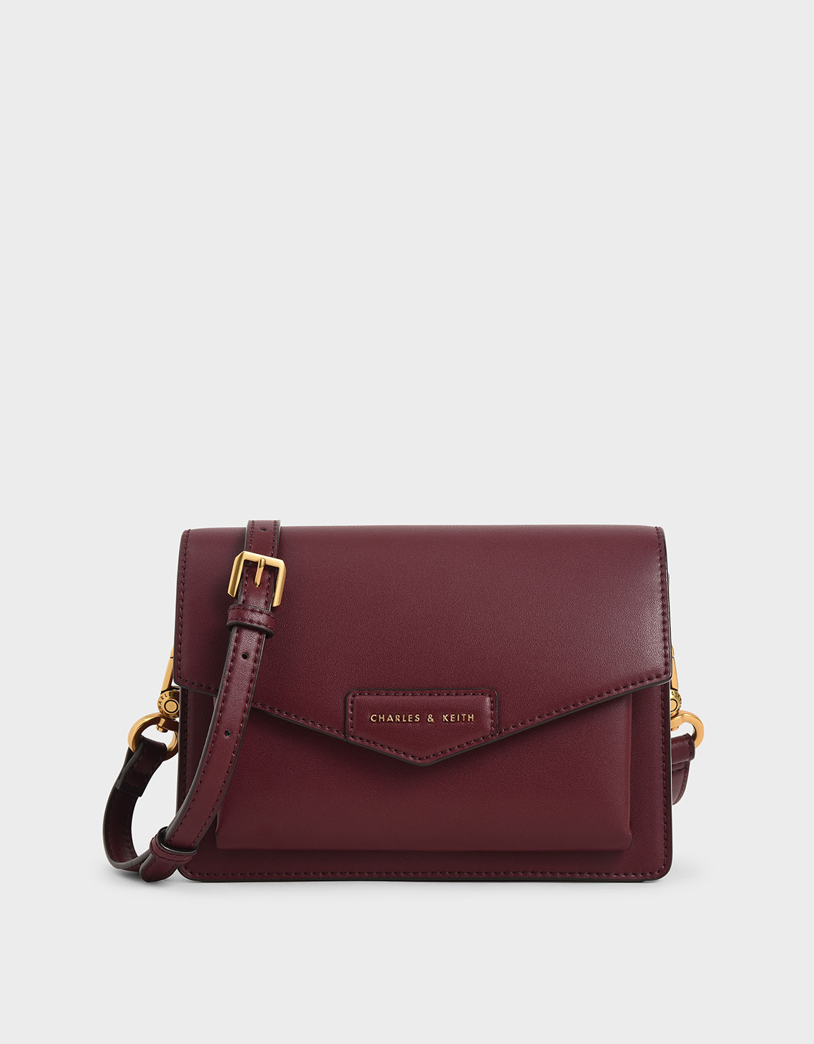 Charles and keith maroon bag Clearance