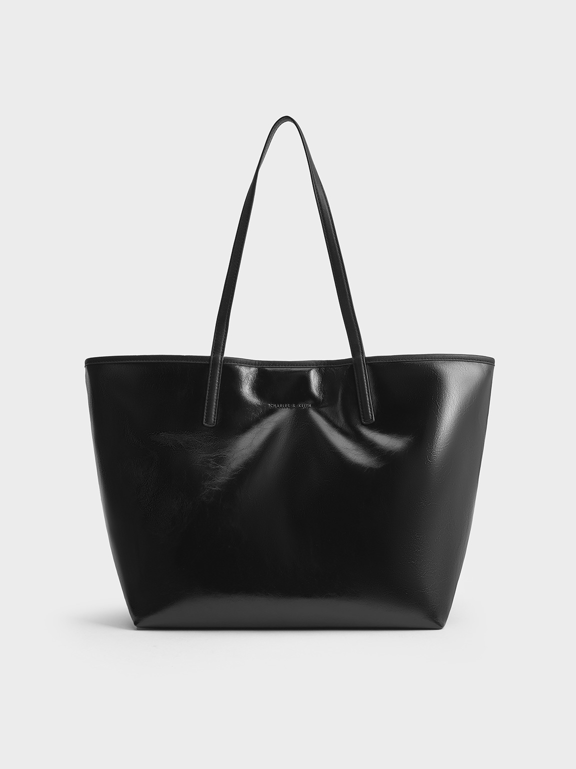 Noir Sianna Crinkle Effect Reversible Tote Bag CHARLES KEITH MY noir-sianna-crinkle-effect-reversible-tote-bag-charles-keith-my