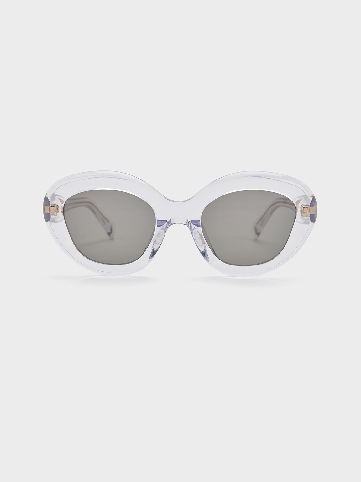 Recycled Acetate Cateye Sunglasses - Clear - CHARLES & KEITH KR