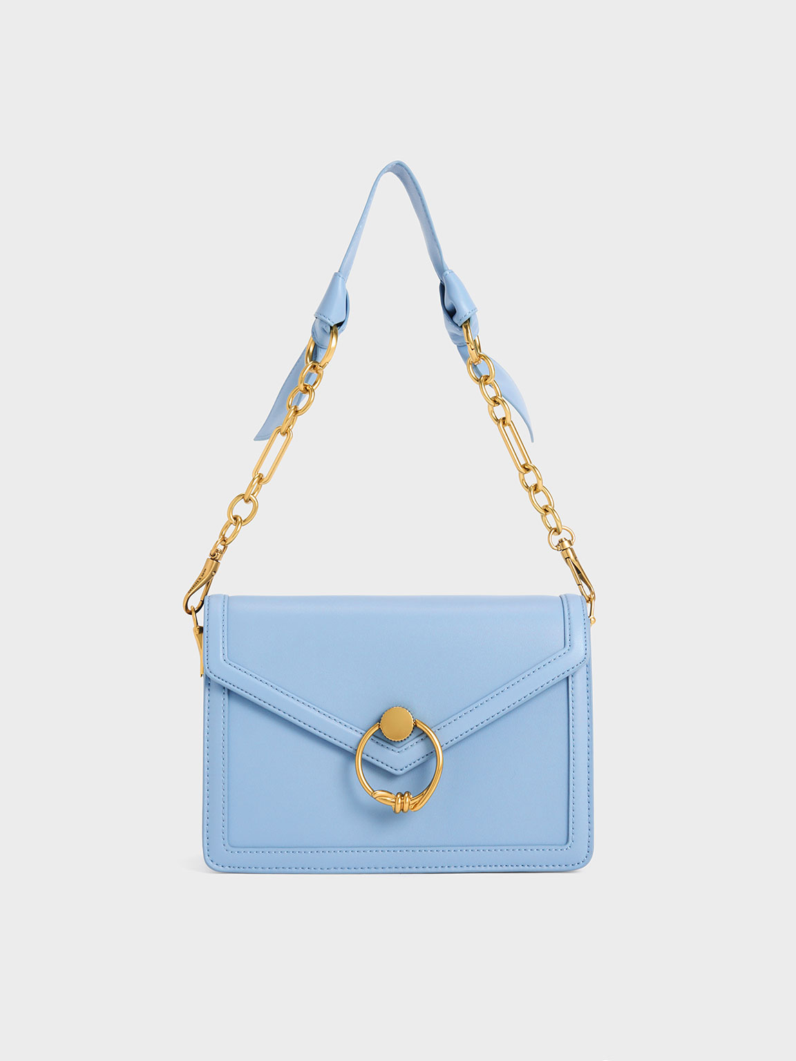 Light Blue Joelle Envelope Shoulder Bag | CHARLES & KEITH