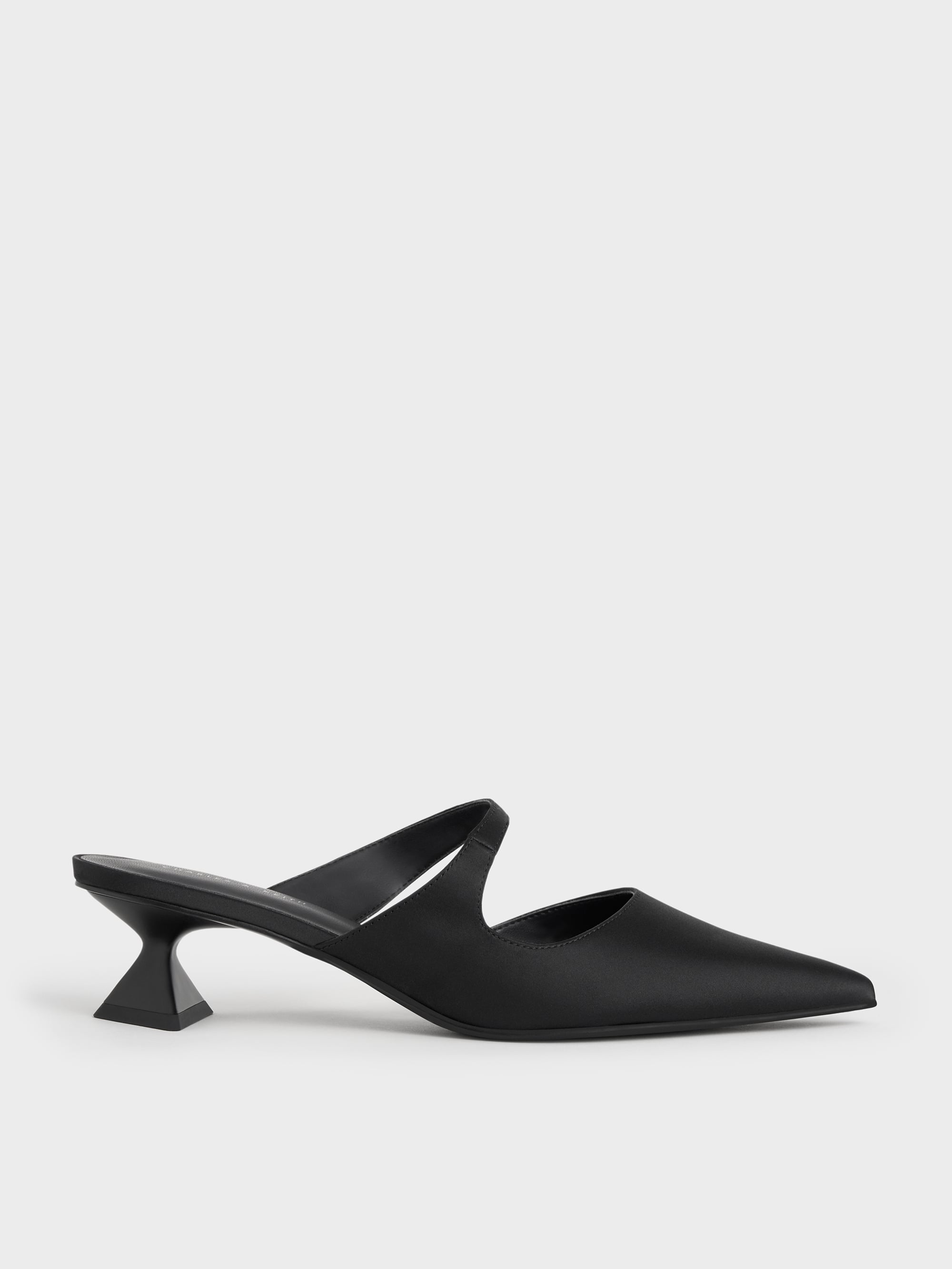 Vada Asymmetric Sculptural Heel Pumps - Black - CHARLES & KEITH US