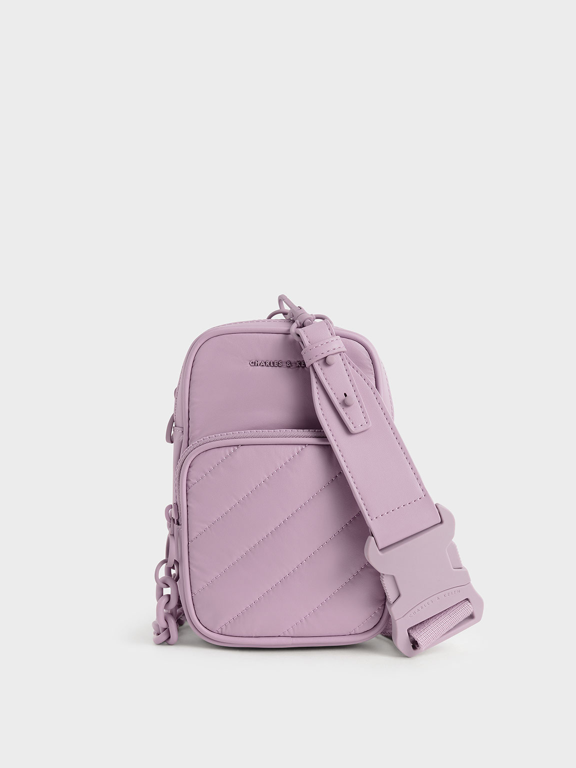 CHARLES & KEITH バッグ Charles & Keith Panelled Elongated Crossbody Bag In Lilac | ModeSens