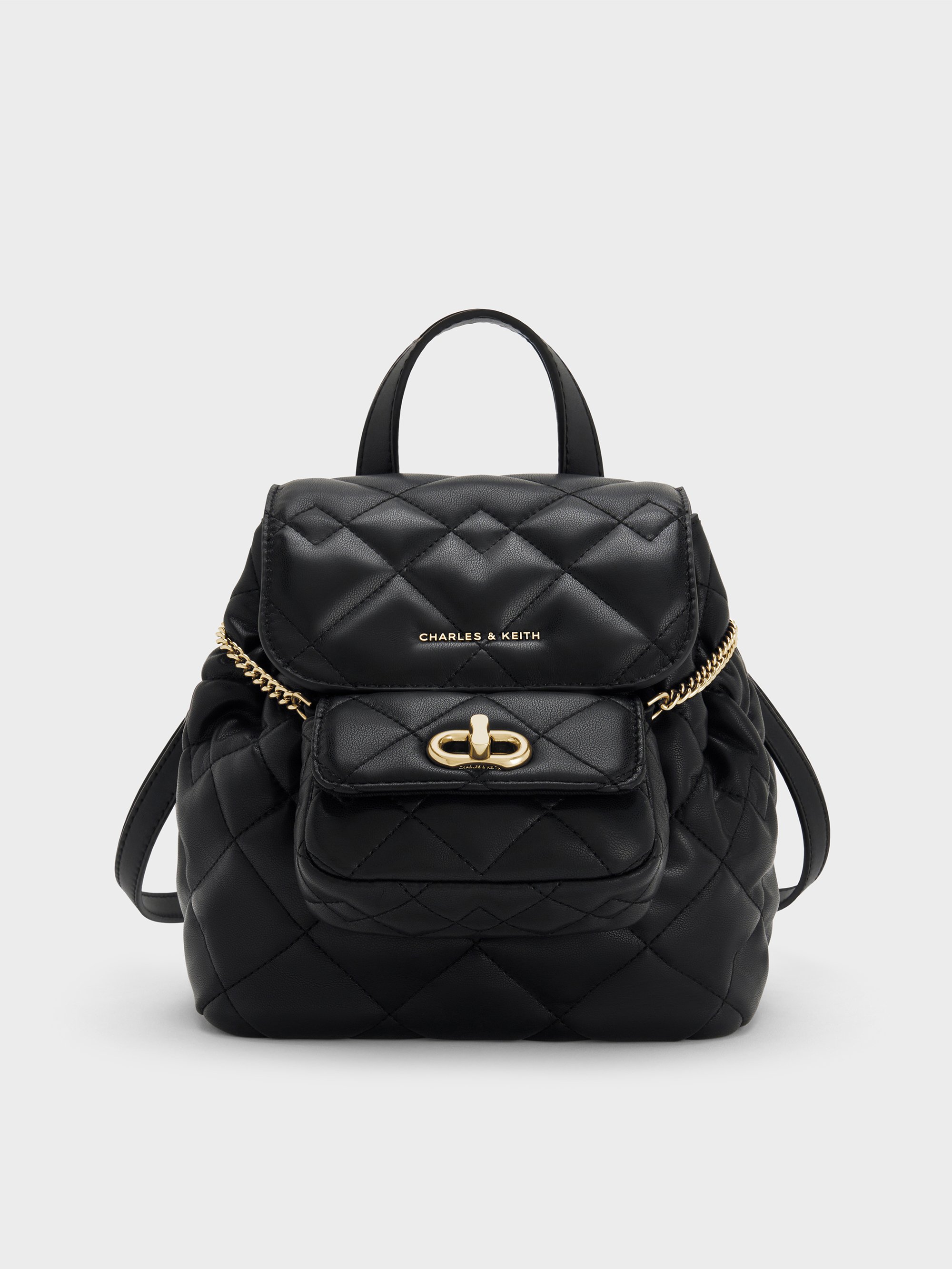 Black Aubrielle Quilted Backpack - CHARLES & KEITH US