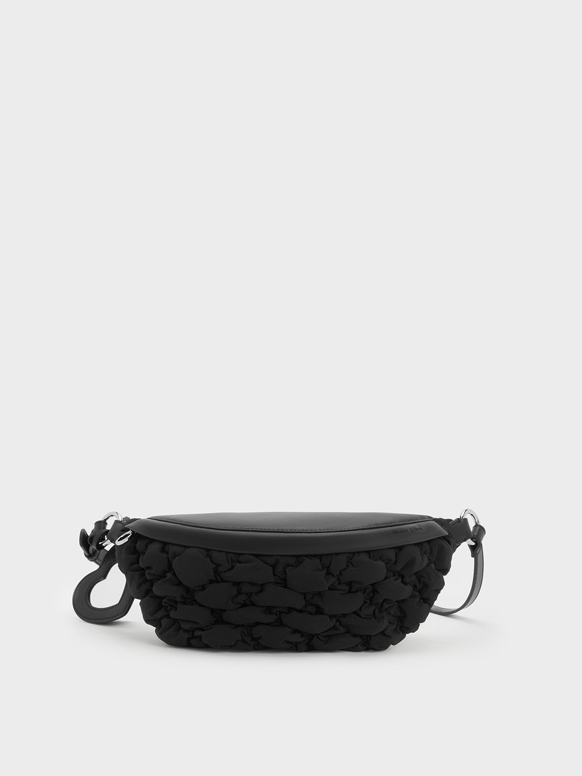 Black Ruched Nylon Bum Bag CHARLES & KEITH TW
