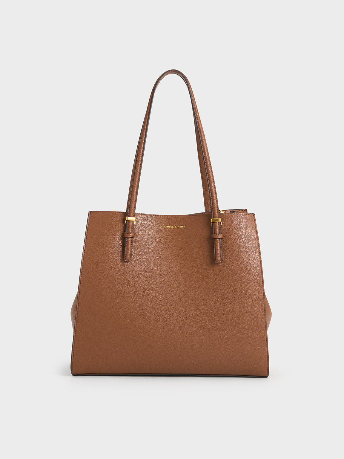 Charles & Keith Sansa Tote Bag In Chocolate