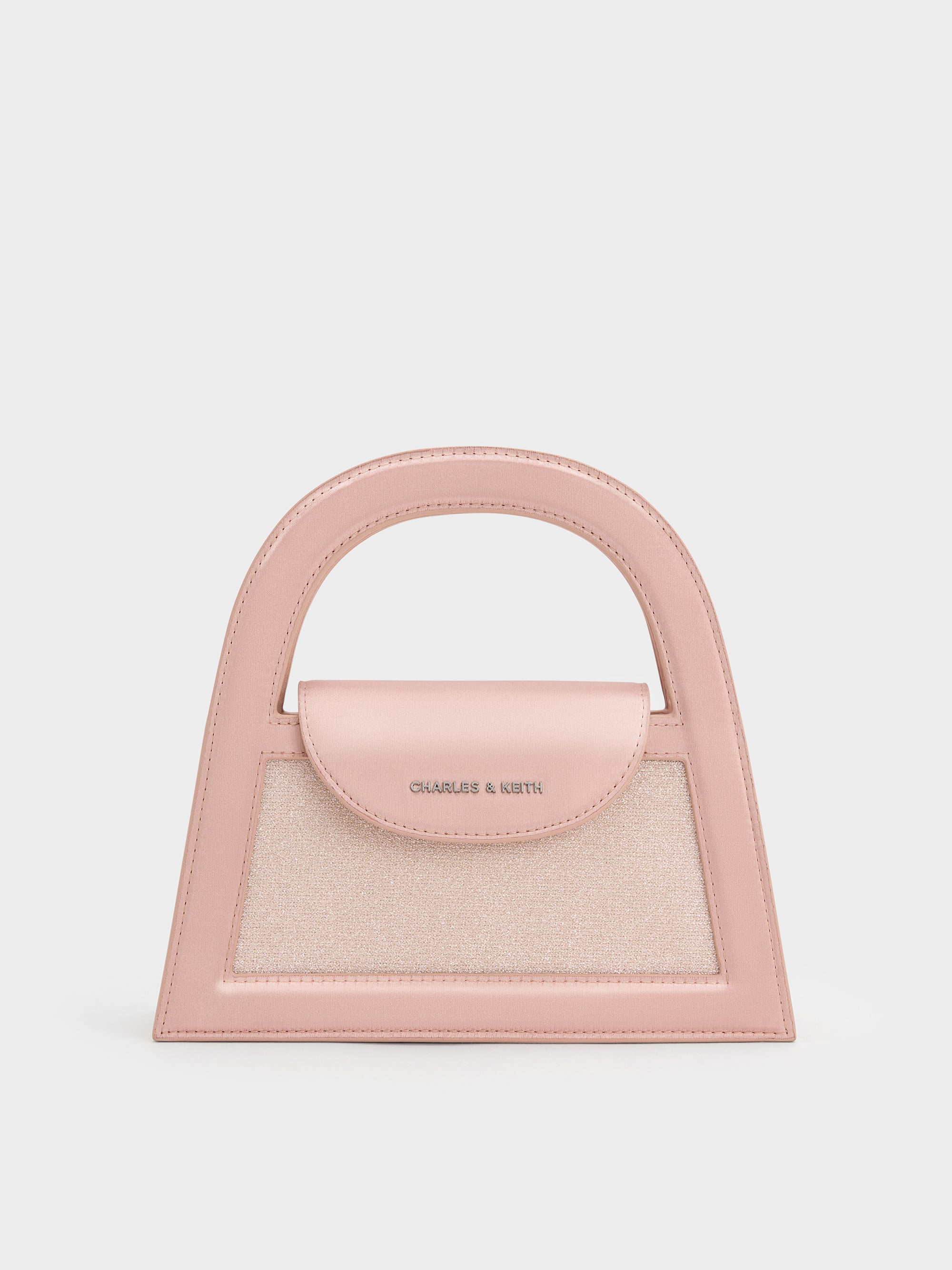 Este Glittered Top Handle Bag - Pink - CHARLES & KEITH US