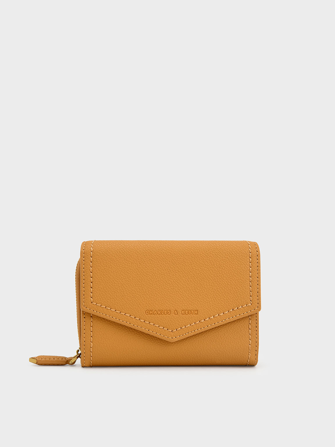 Cream Oval Keychain Zip Wallet - CHARLES & KEITH CA