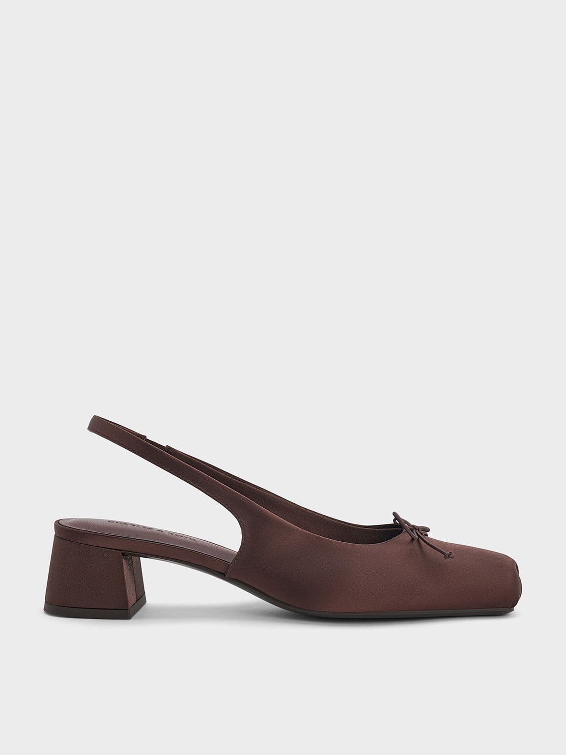 Sadira Satin Slingback Pumps - Dark Brown - CHARLES & KEITH US