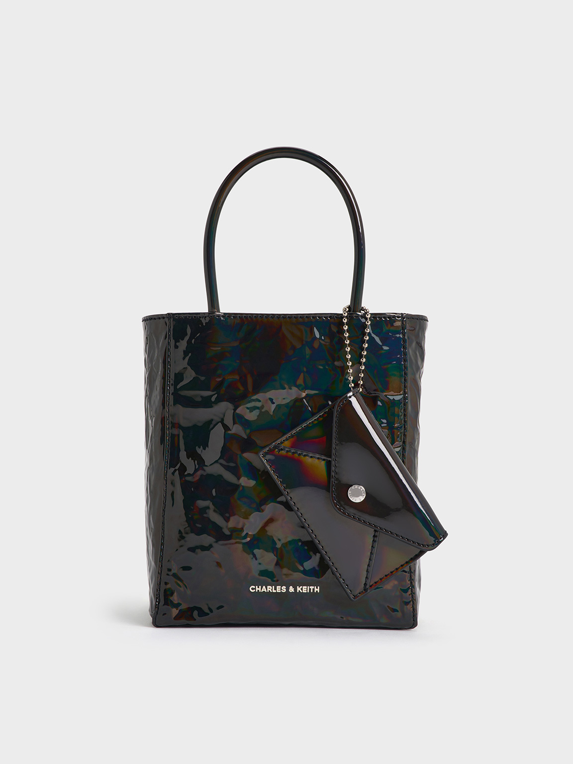 Charles & Keith - Matina Patent Crinkle-Effect Elongated Tote Bag