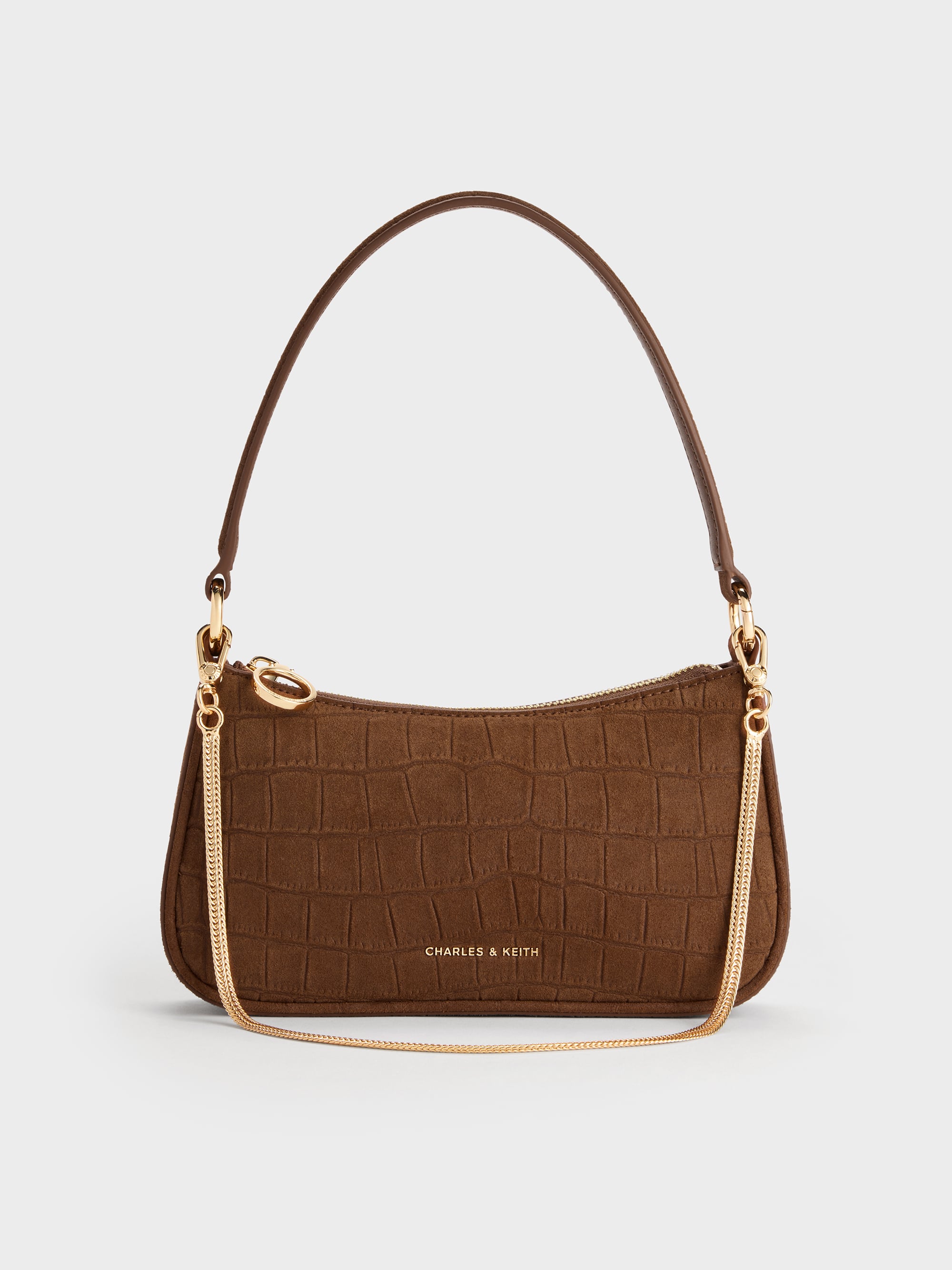 ユニ&クロエ&チエル　SP チエルサイン Elspeth Chain Shoulder Bag - Chocolate - CHARLES & KEITH US