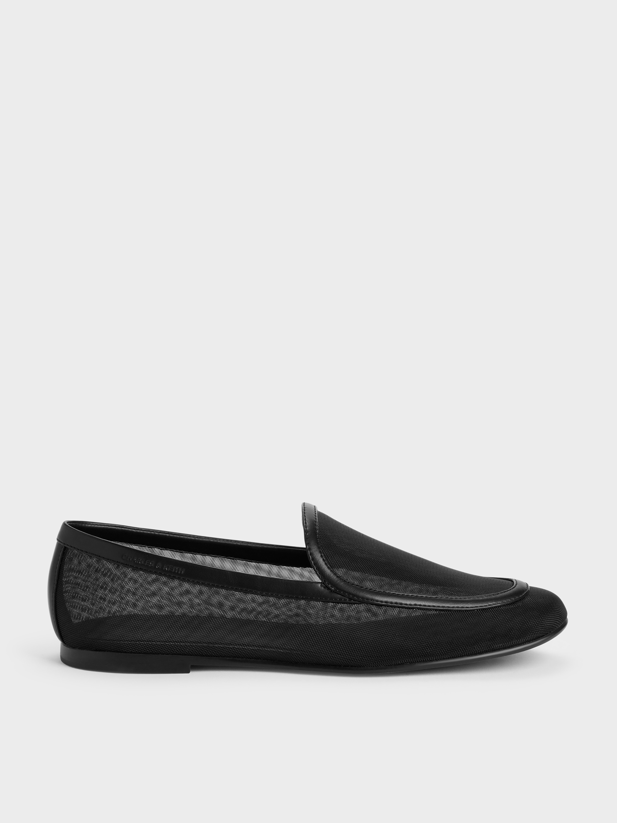 Mackie Mesh Loafers - Black Textured - CHARLES & KEITH US