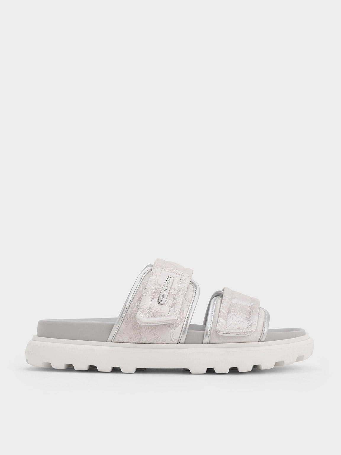 Charles & Keith Clementine Recycled Polyester Sports Sandals In Silver