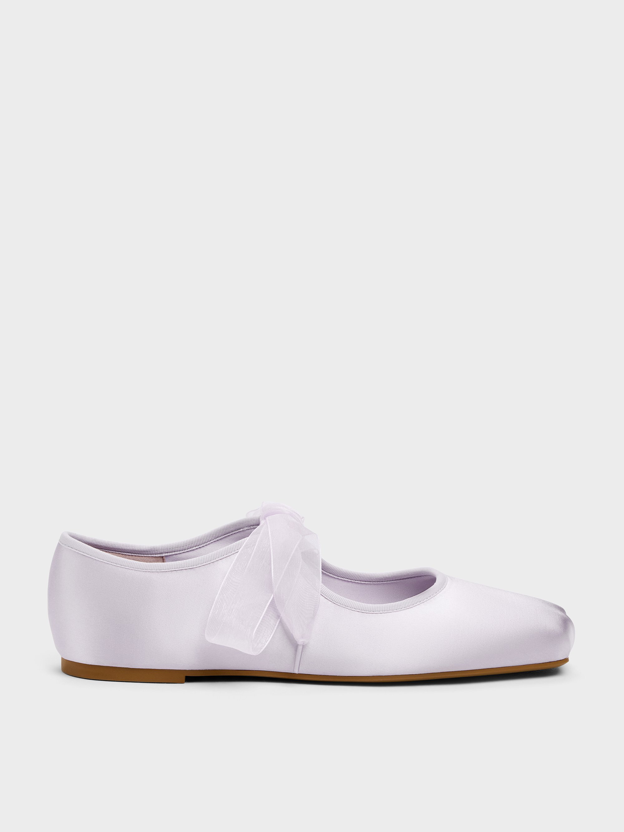 Lilac Camila Satin Mary Jane Flats - Lilac - Shoes - CHARLES