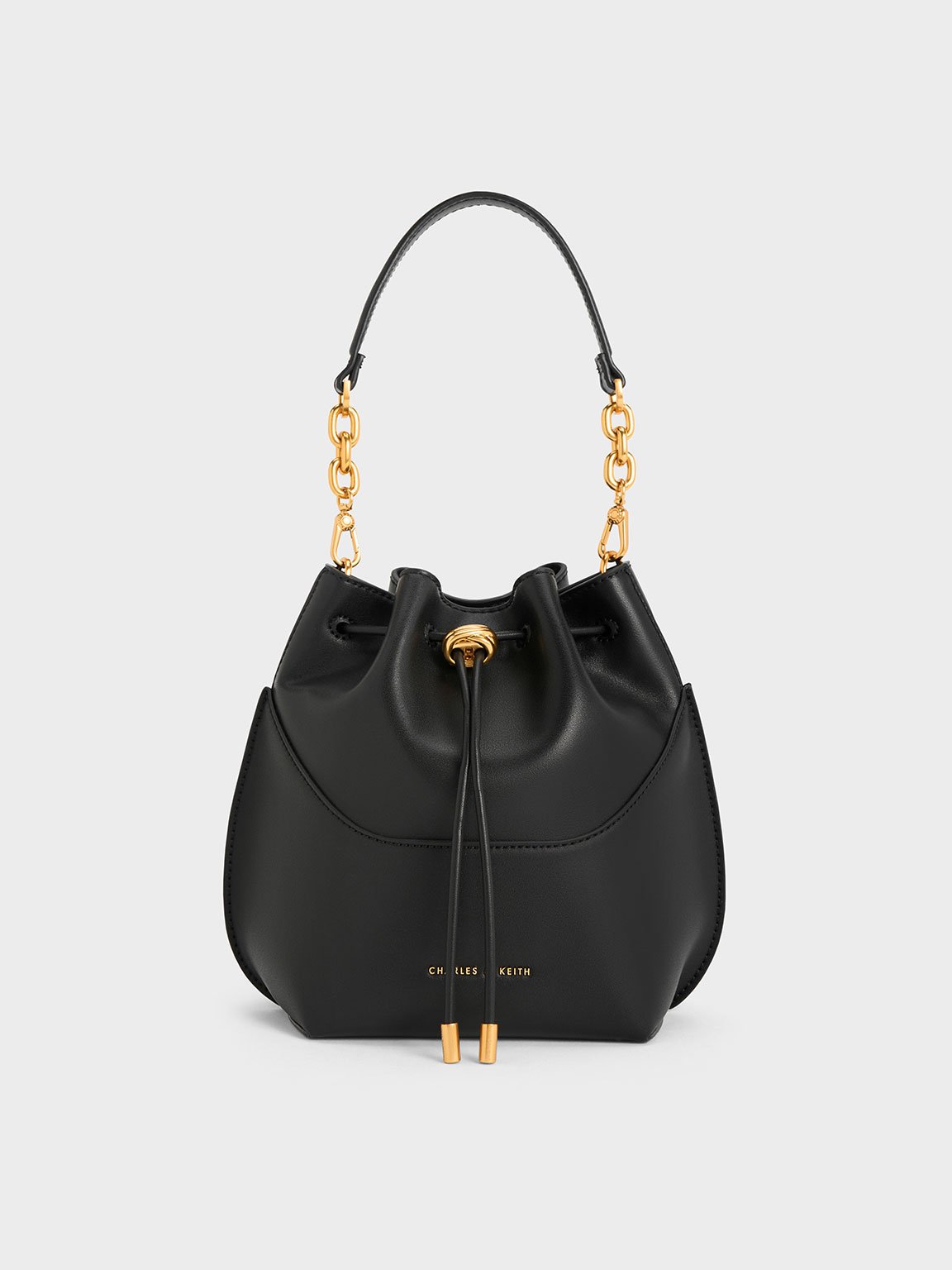 Charles & Keith Cassiopeia Bucket Bag In Orange