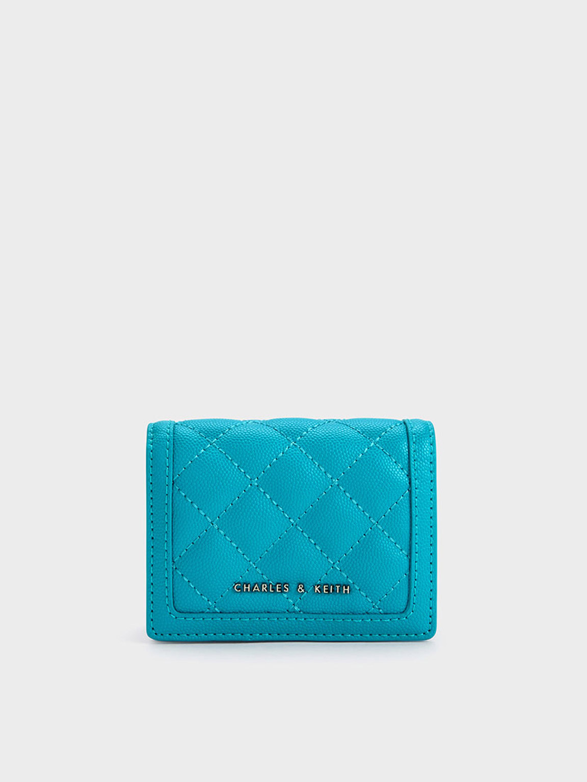 Charles & Keith Micaela Quilted Cardholder In Blue