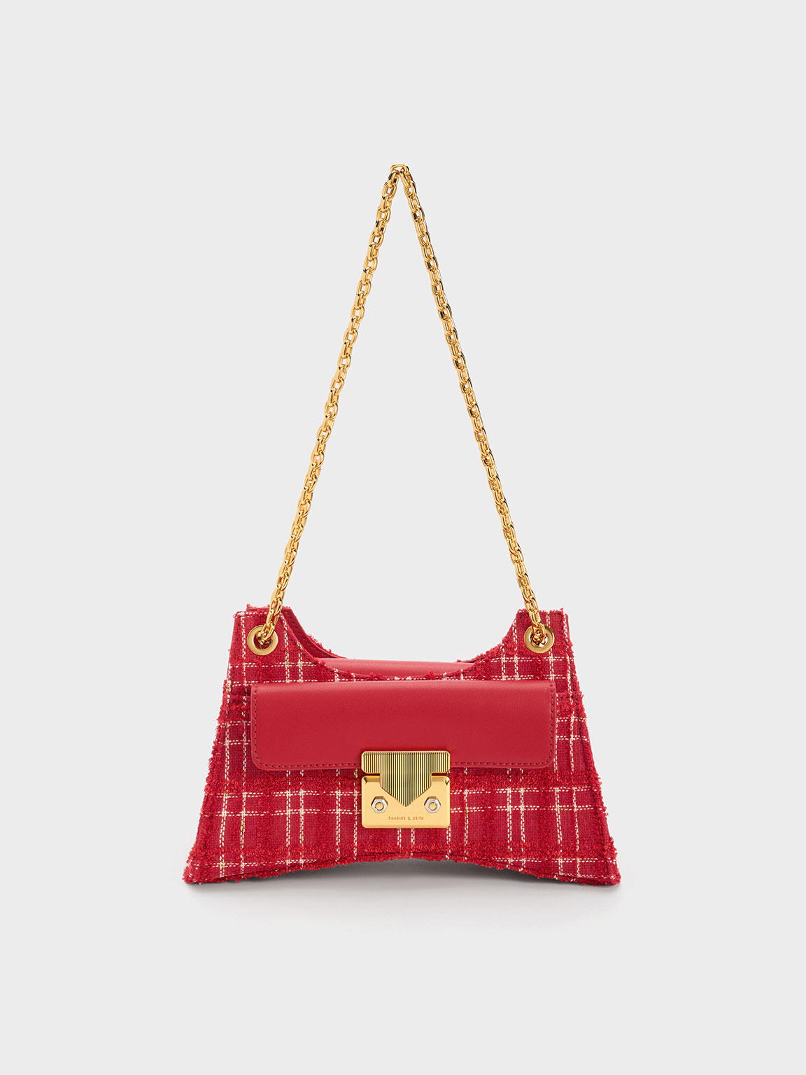 Chanel Zipped Shopping Bag Tweed Gold-tone Large Red in Tweed with  Gold-tone - US