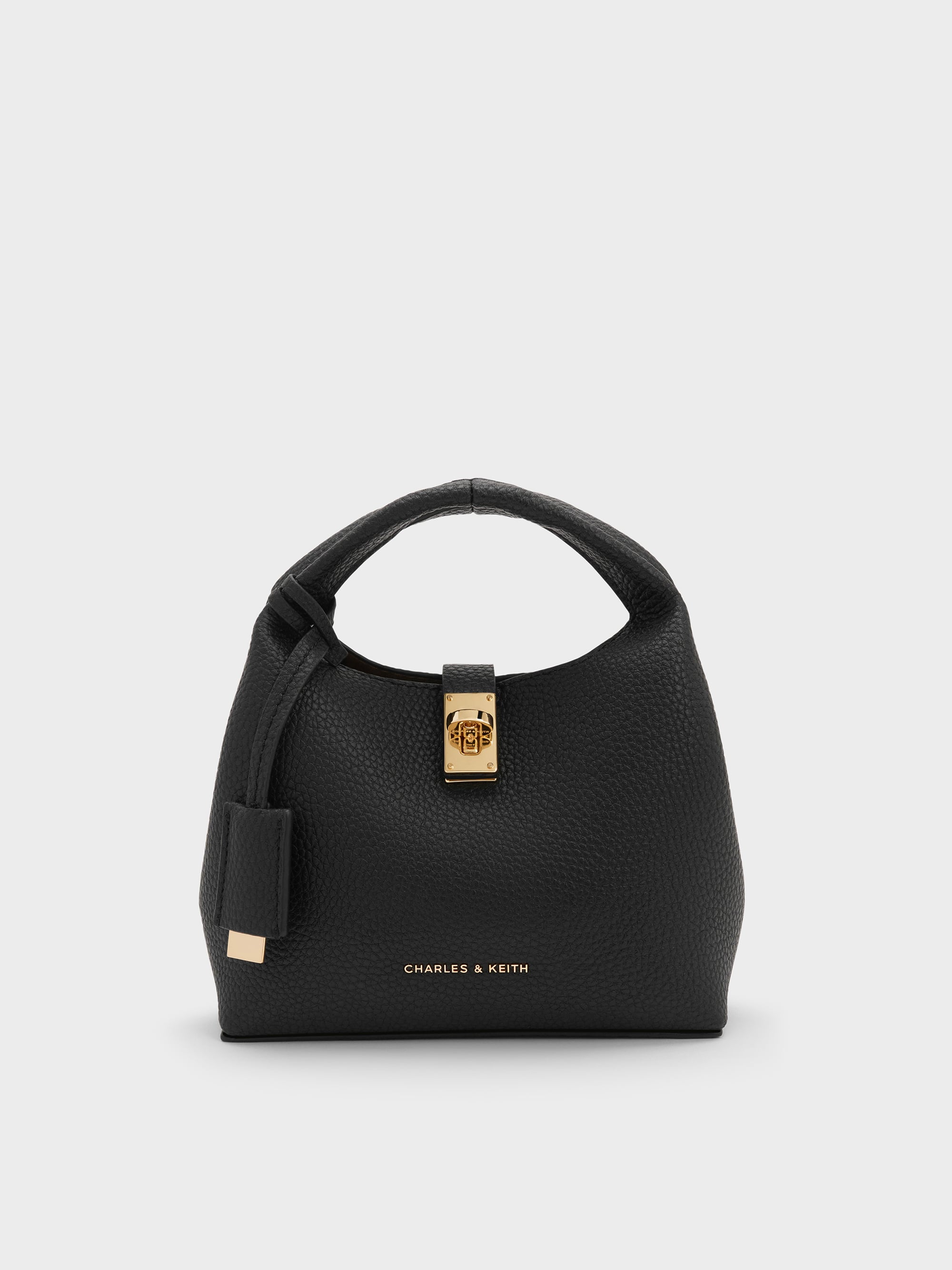 Black Mini Chance Turn-Lock Bucket Bag - CHARLES & KEITH MX