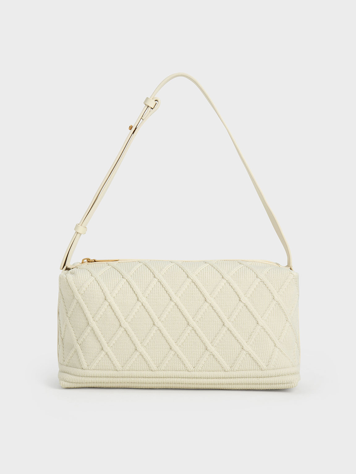 Cream Willa Knitted Shoulder Bag - CHARLES & KEITH SG