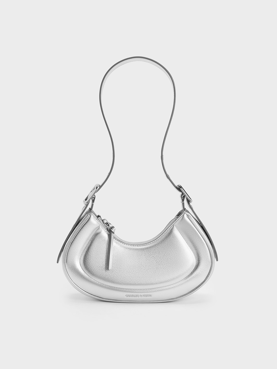 Silver Petra Curved Shoulder Bag - CHARLES & KEITH PH Silver Petra Curved Shoulder Bag - CHARLES & KEITH PH