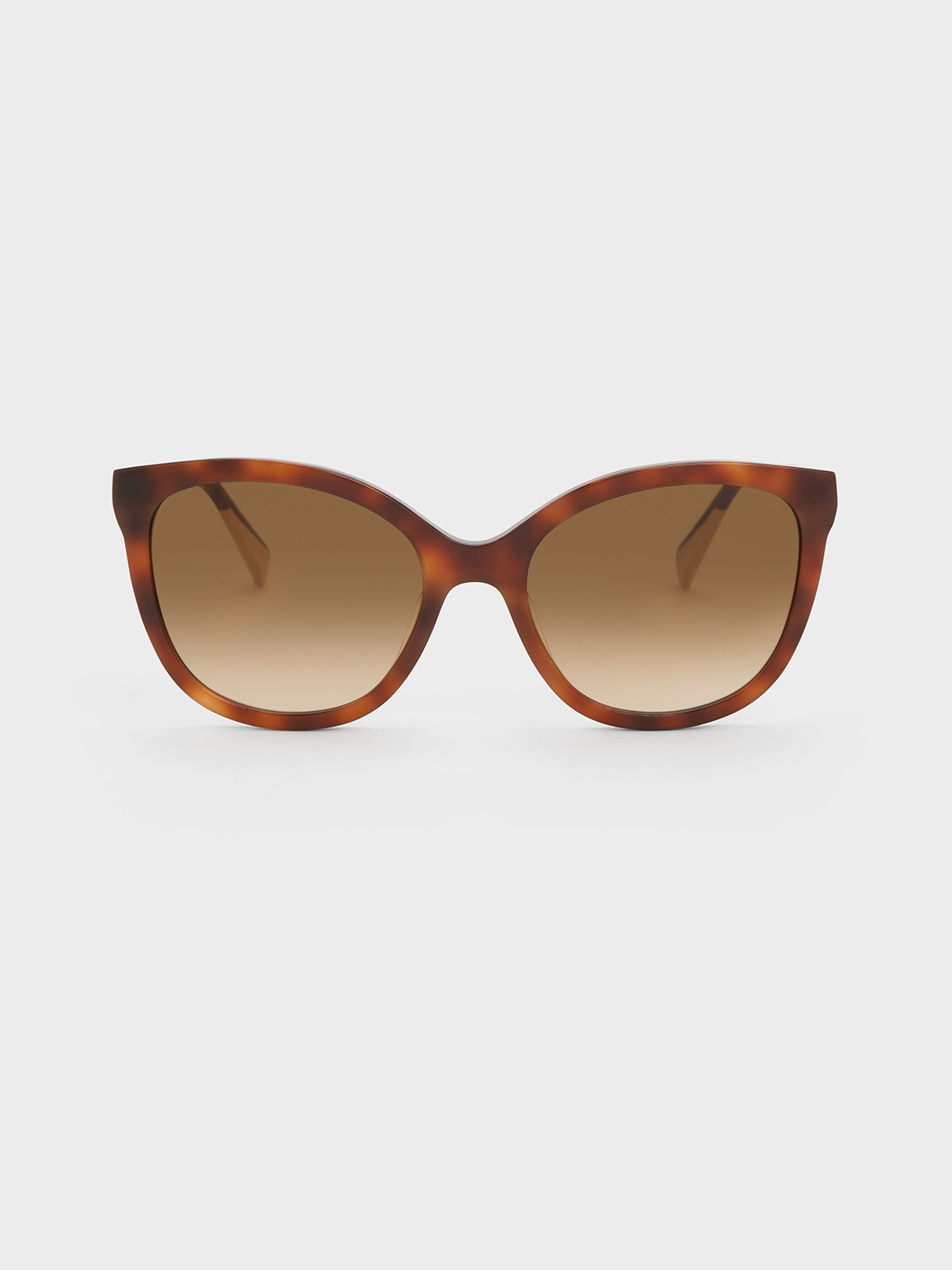 Charles & Keith Tortoiseshell Recycled Acetate Oval Sunglasses In T. Shell