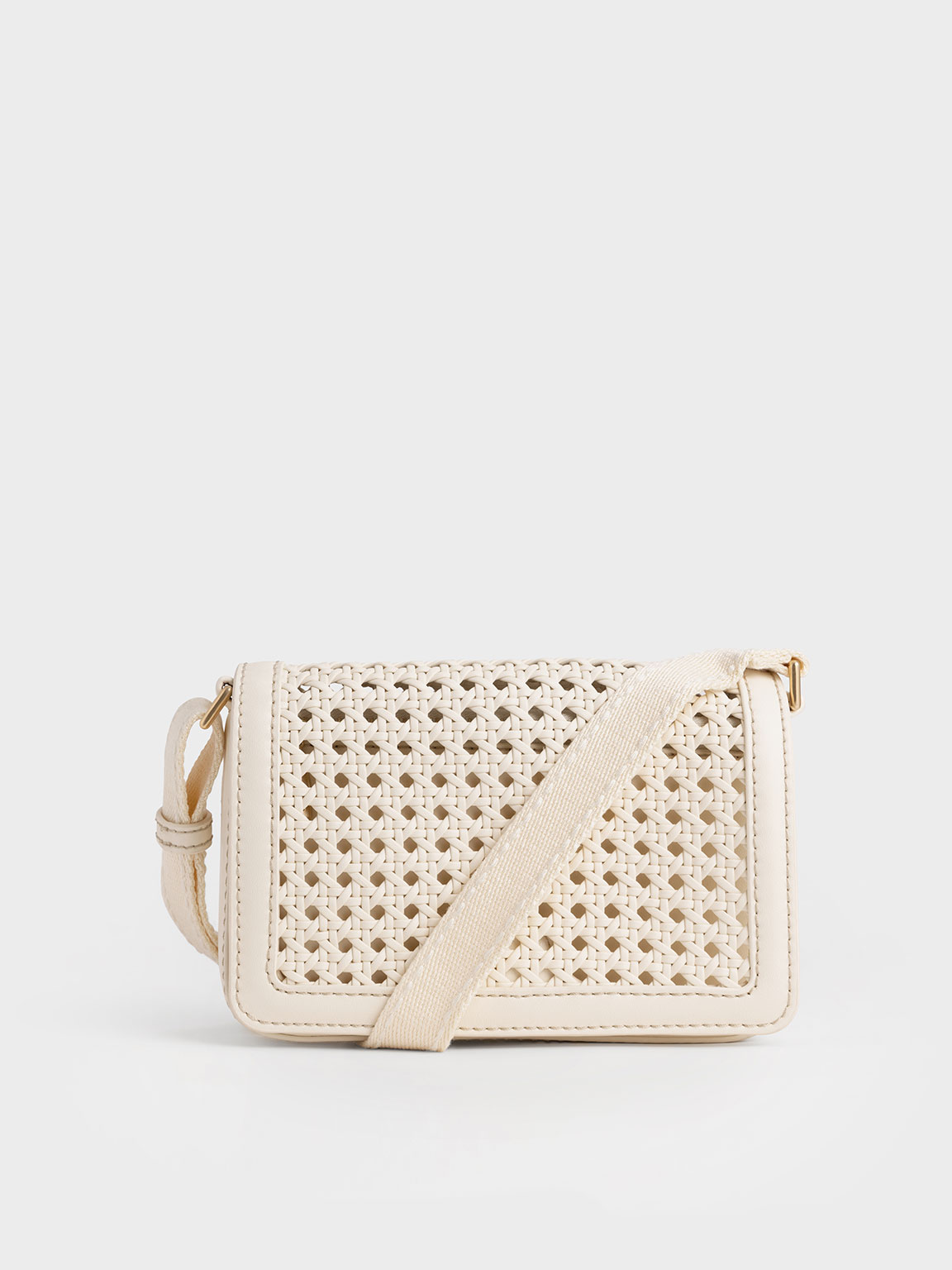 Cream Cecily Woven Shoulder Bag | CHARLES & KEITH