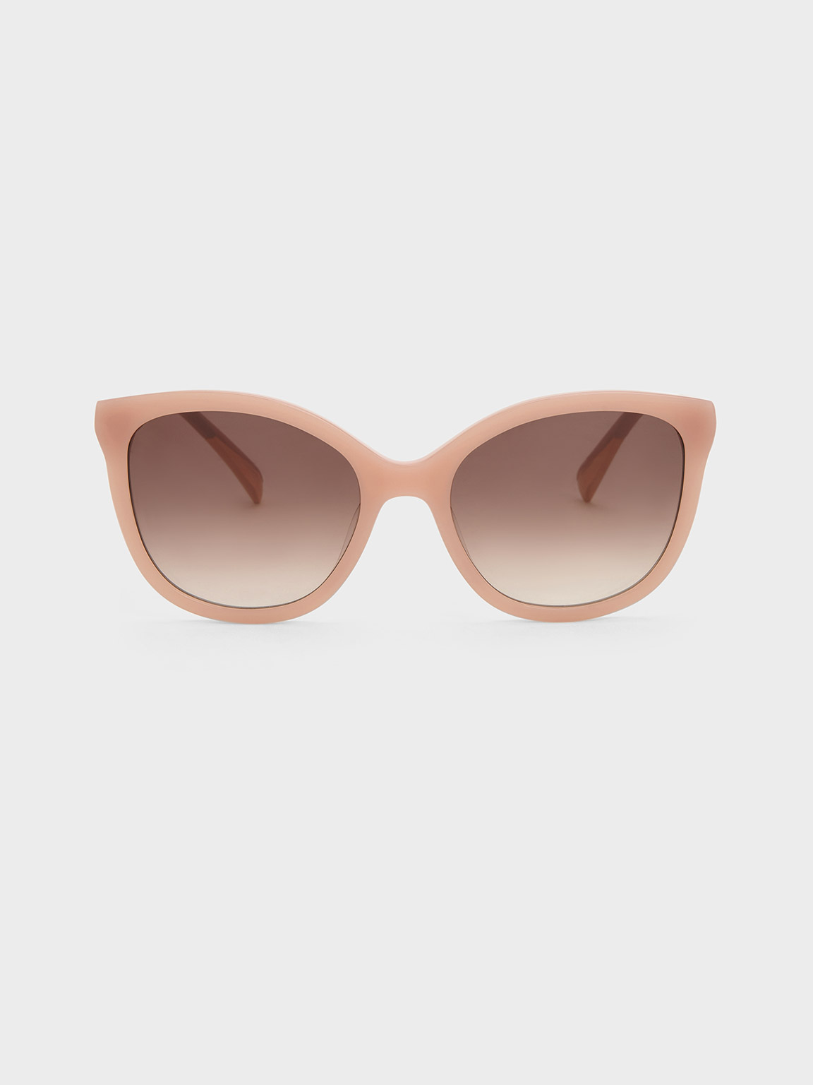 Charles & Keith Recycled Acetate Oval Sunglasses In Pink