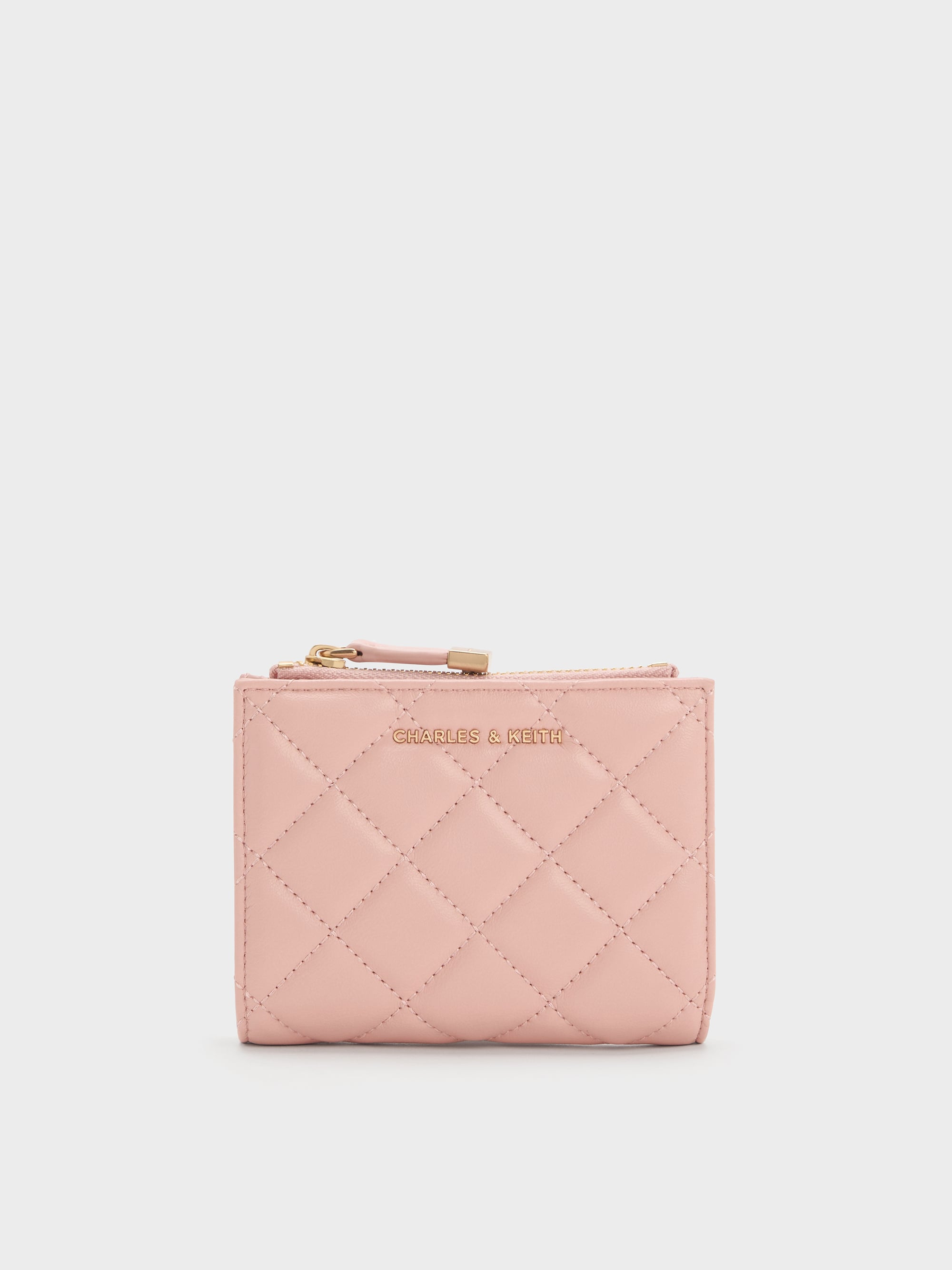 Alva Quilted Top-Zip Small Wallet - Pink - CHARLES & KEITH CA