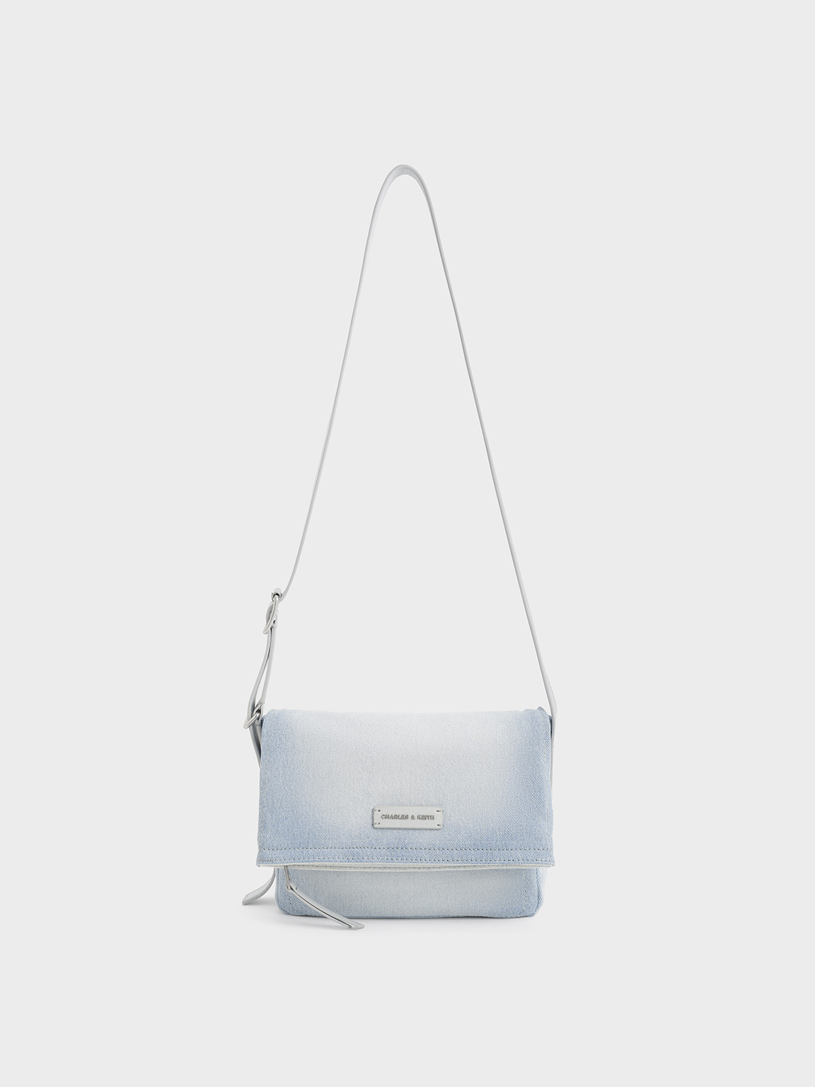 Charles & Keith - Ivette Denim Front Flap Crossbody Bag