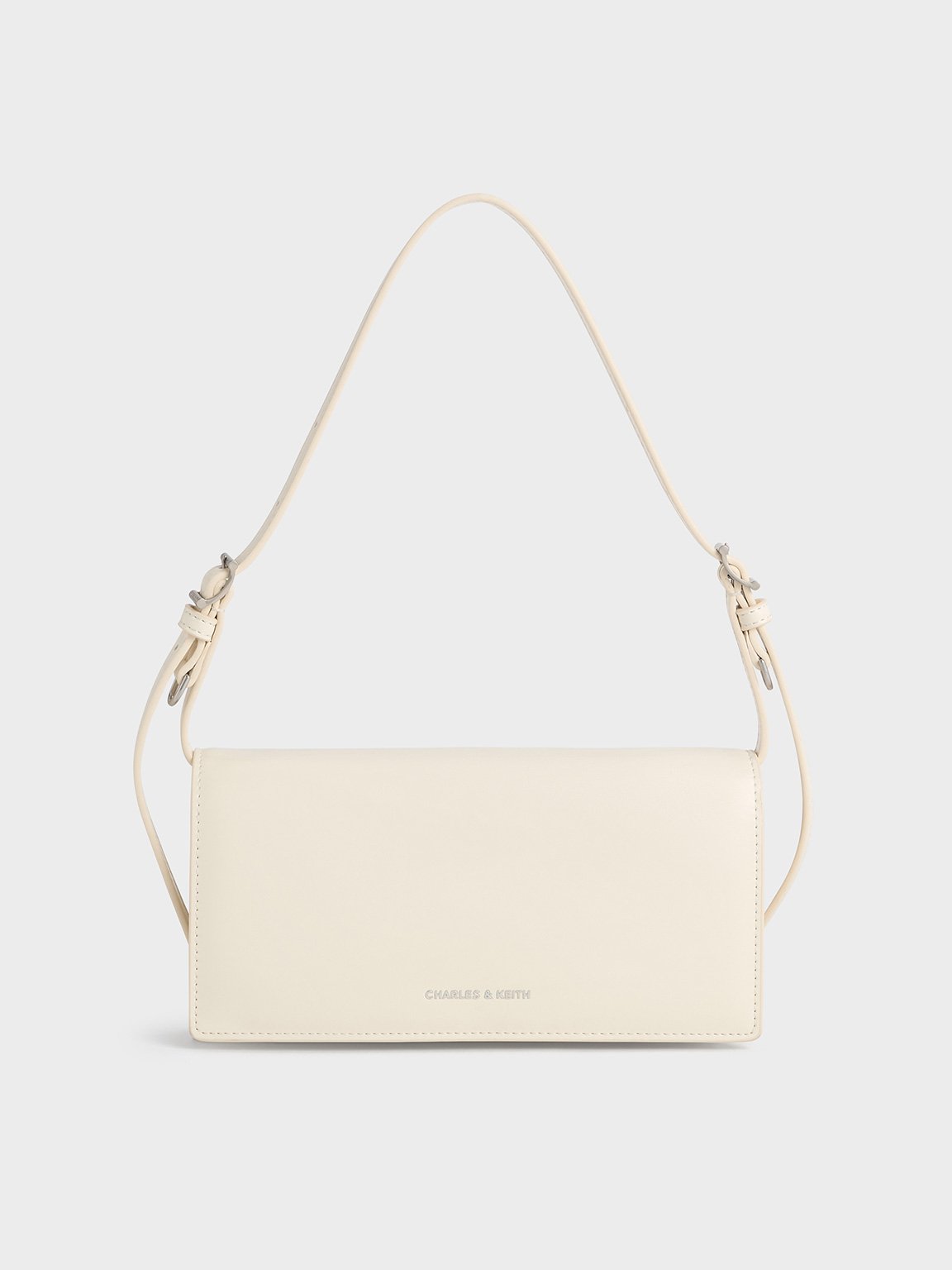 Charles & Keith - Sloane Long Wallet In Cream