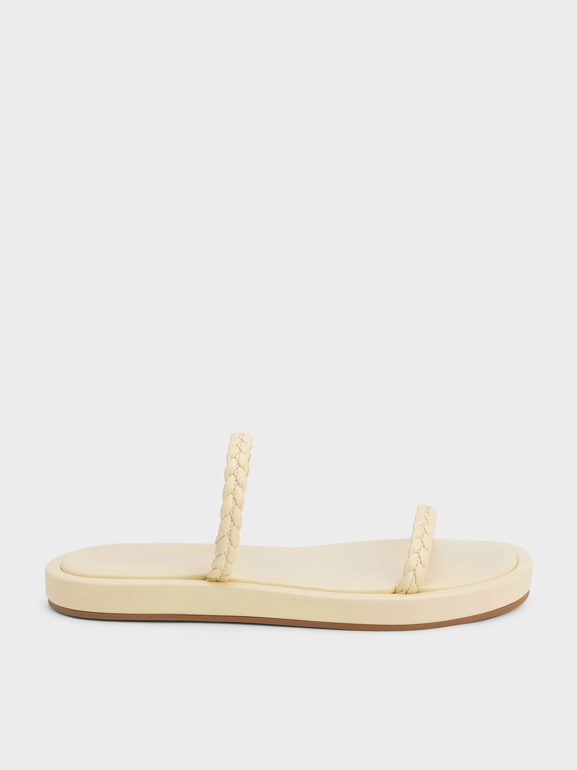 Charles & Keith Braided Slides In Butter