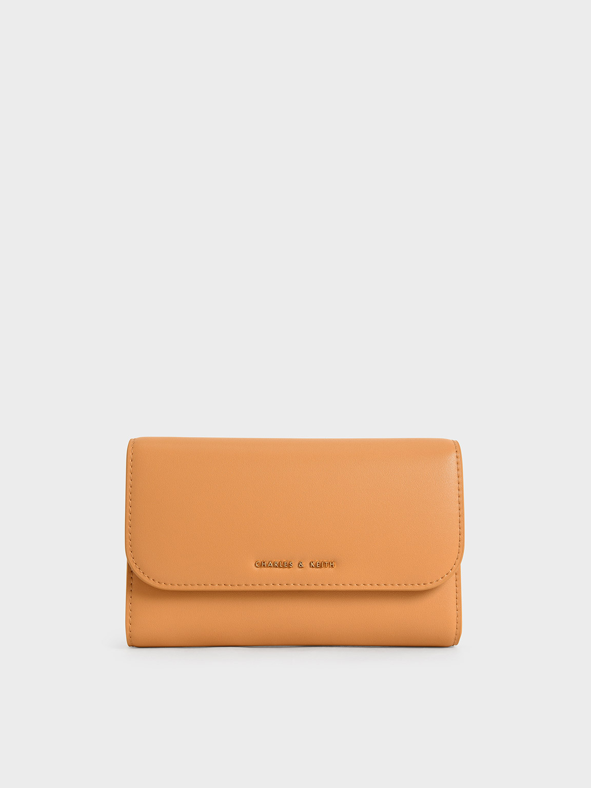 Pumpkin Magnetic Front Flap Long Wallet - CHARLES & KEITH US 