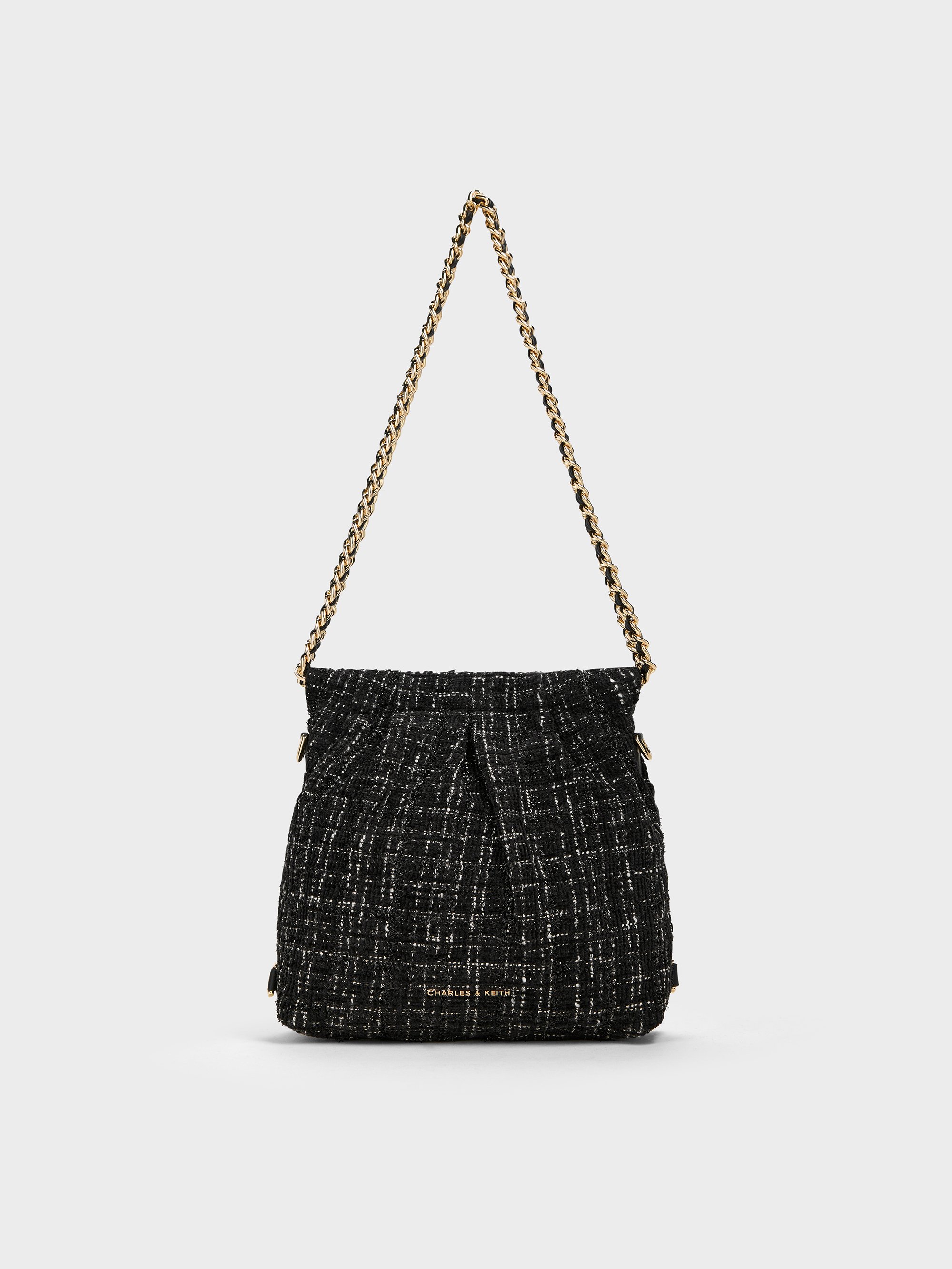 Charles & Keith - Duo Tweed Chain-handle Two-way Backpack