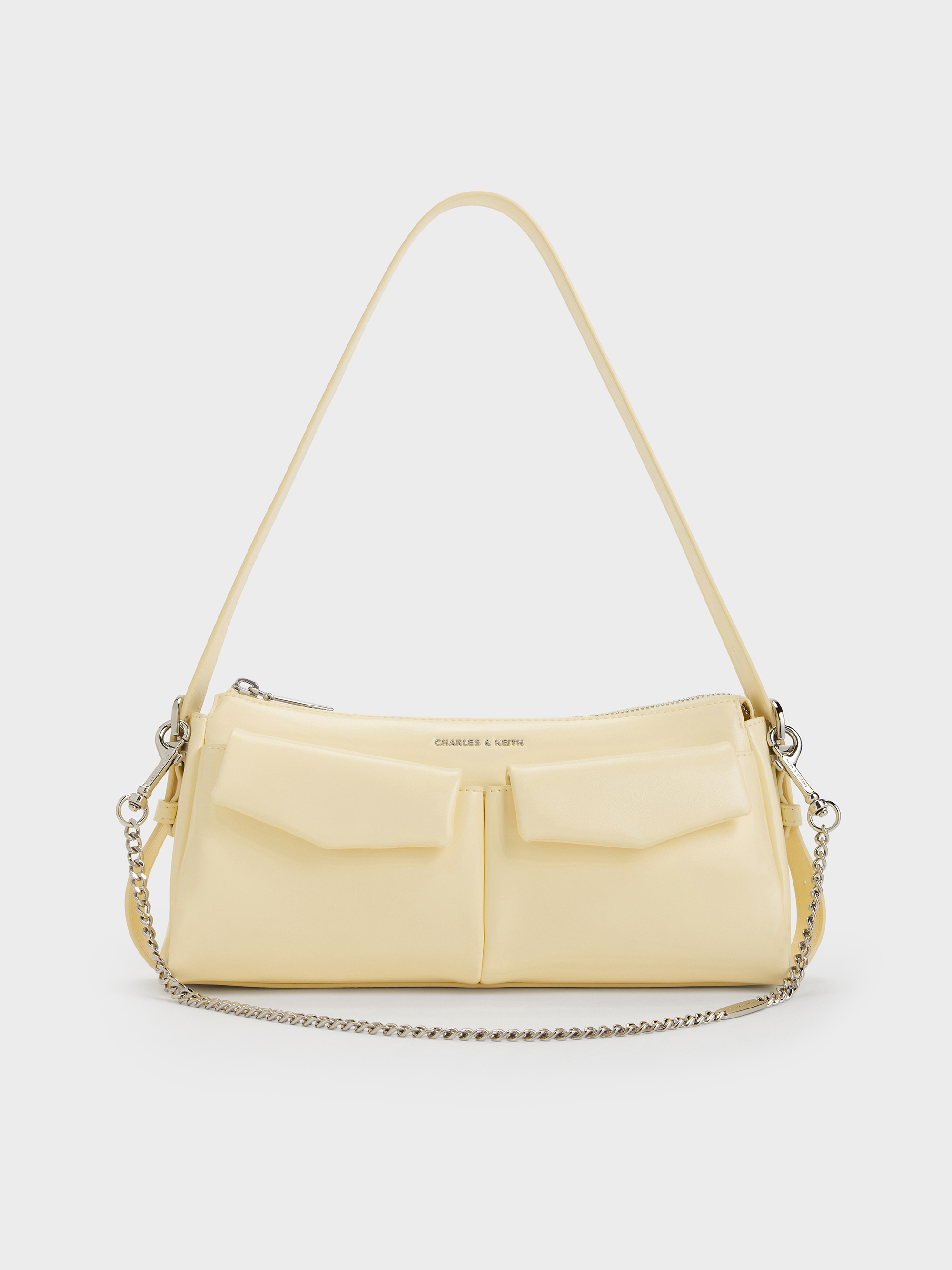 Rachel 口袋肩背包 - 奶油黃 | CHARLES & KEITH TW