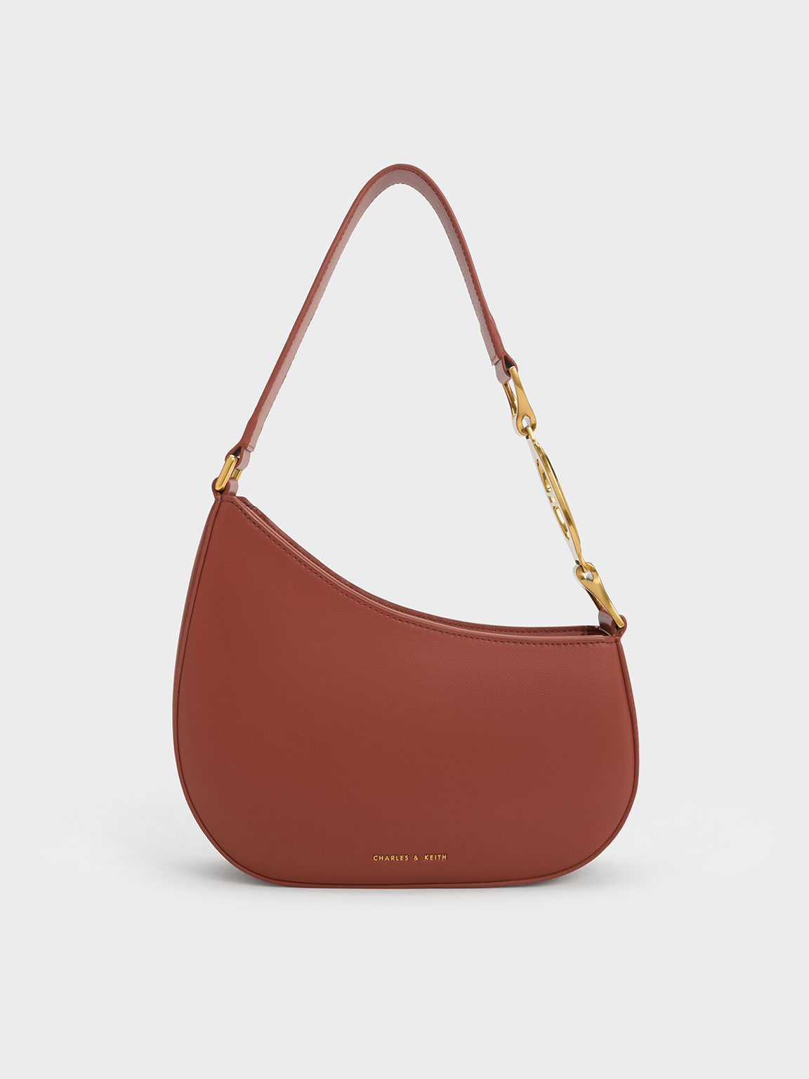 Mocha Asymmetrical Shoulder Bag | CHARLES & KEITH