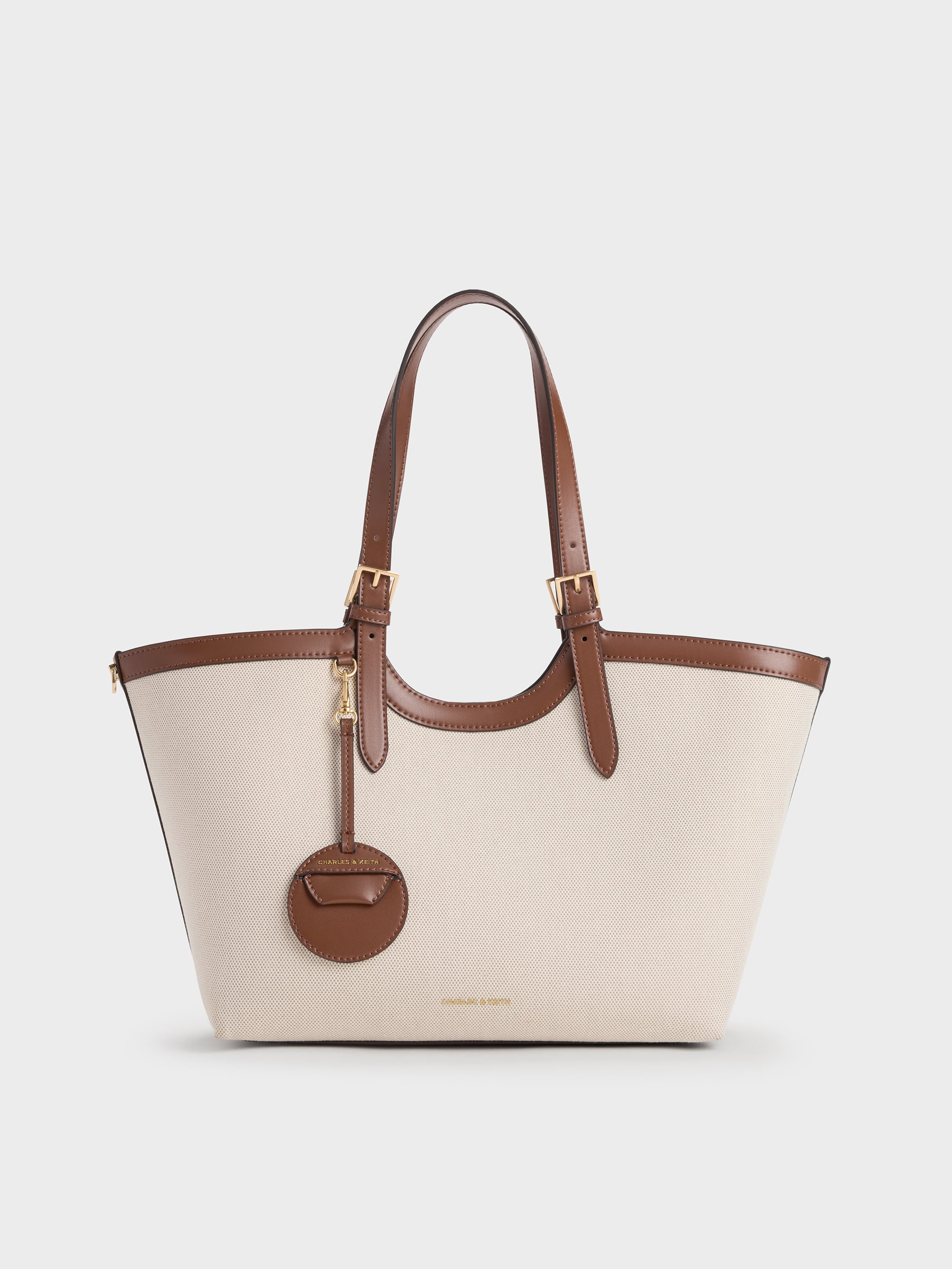 XL Enola Canvas Tote Bag - Chocolate - CHARLES & KEITH US