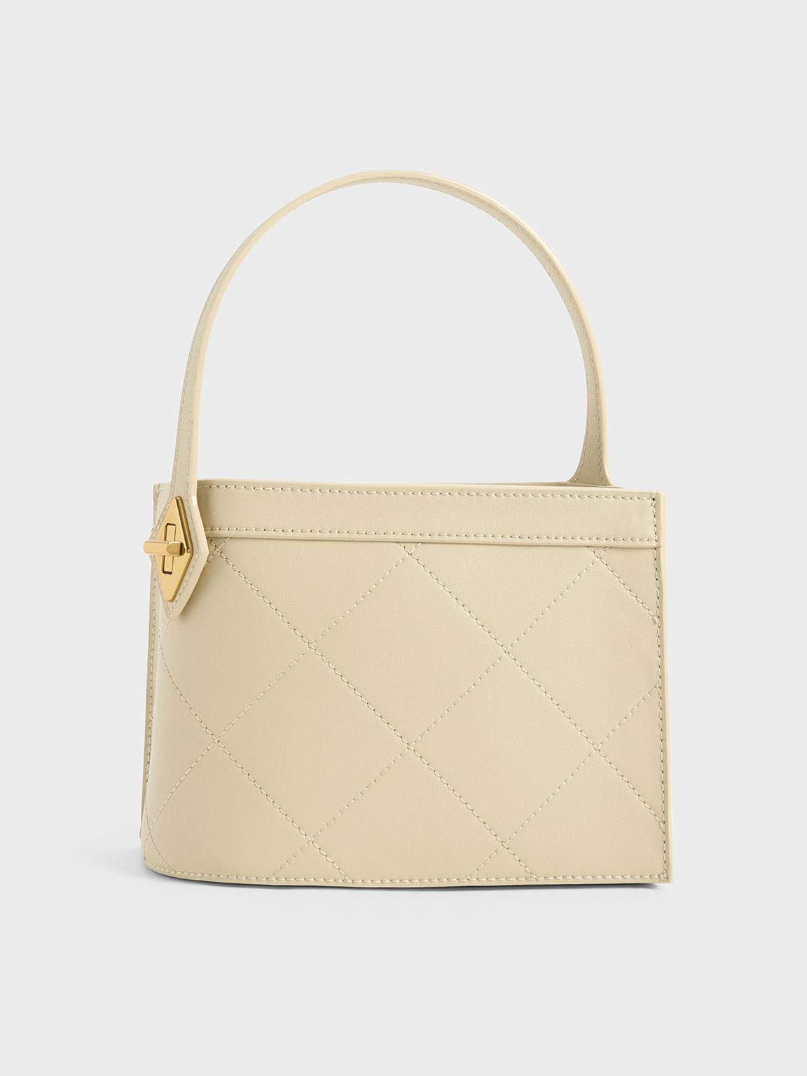 Butter Metallic Accent Quilted Bag - CHARLES & KEITH