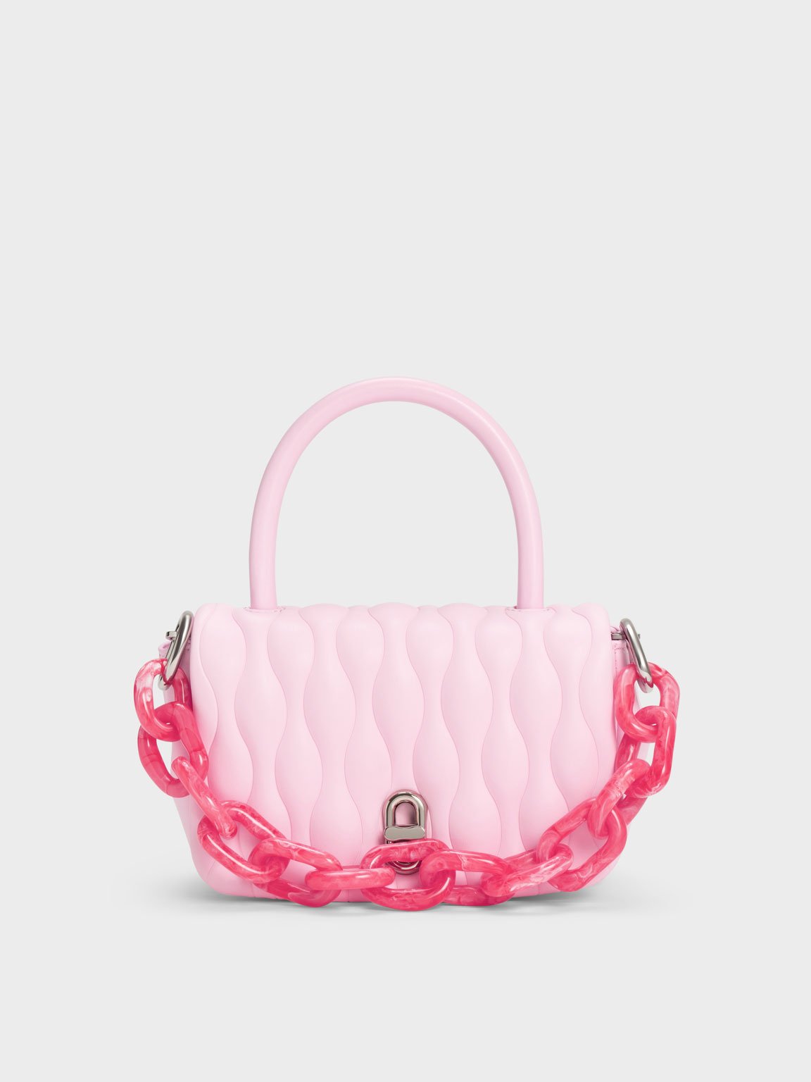 Pink Iva Boxy Top Handle Bag - CHARLES & KEITH CA