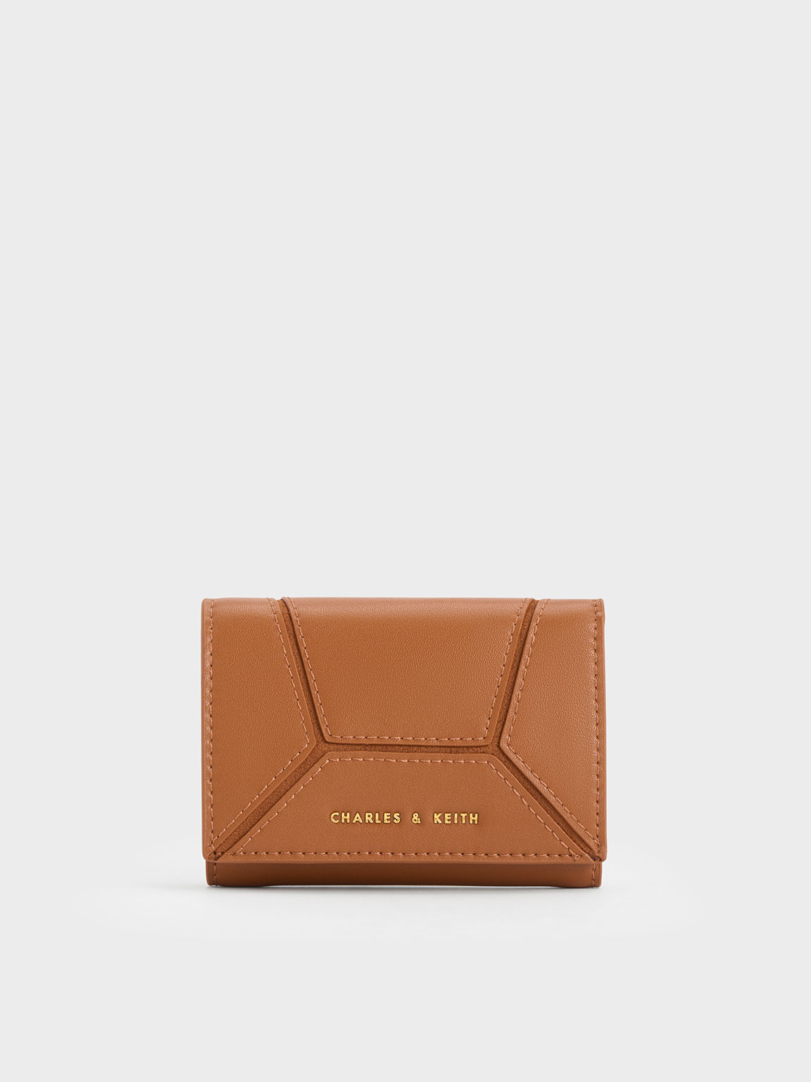 Charles & Keith Nasrin Geometric Wallet In Chocolate