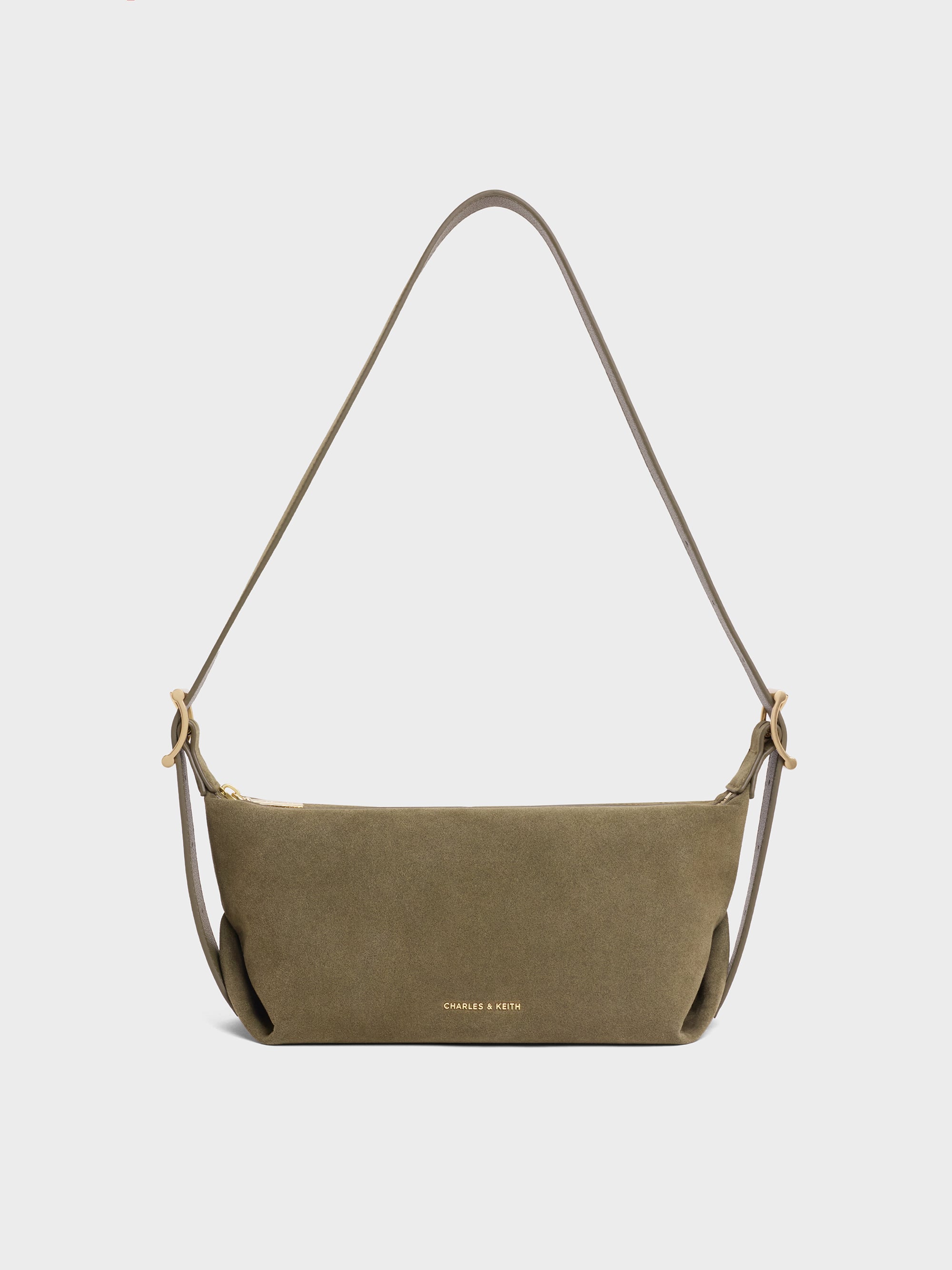 Larsen Buckle-Strap Shoulder Bag - Deep Olive - CHARLES & KEITH CA