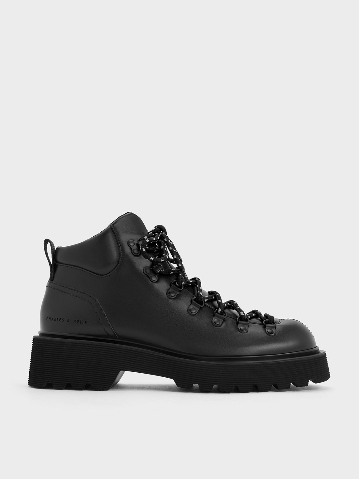 Black Indra Lace Up Ankle Boots CHARLES KEITH ZA