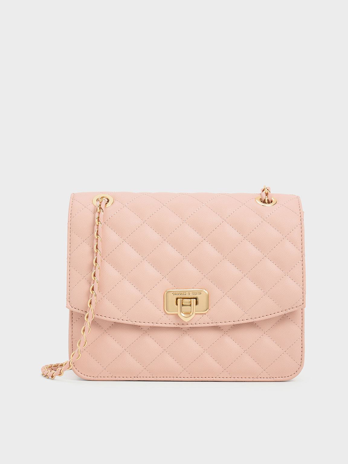 Charles & Keith Cressida Chain Strap Bag In Pink