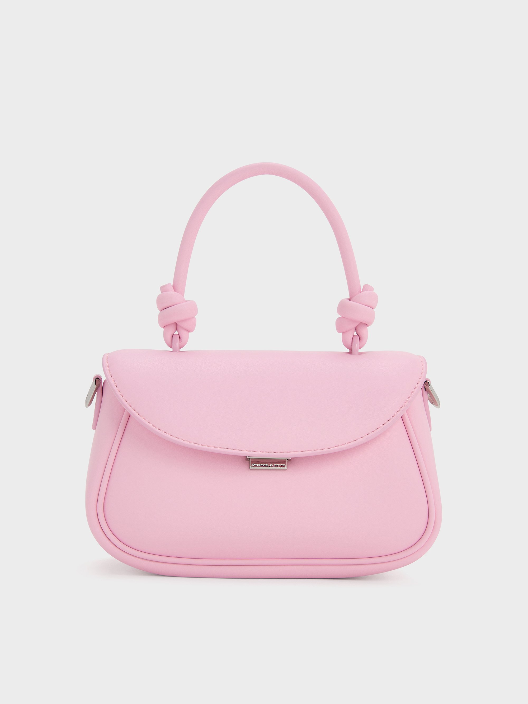 Bubblegum Pink Sammie Knotted-Handle Front-Flap Bag