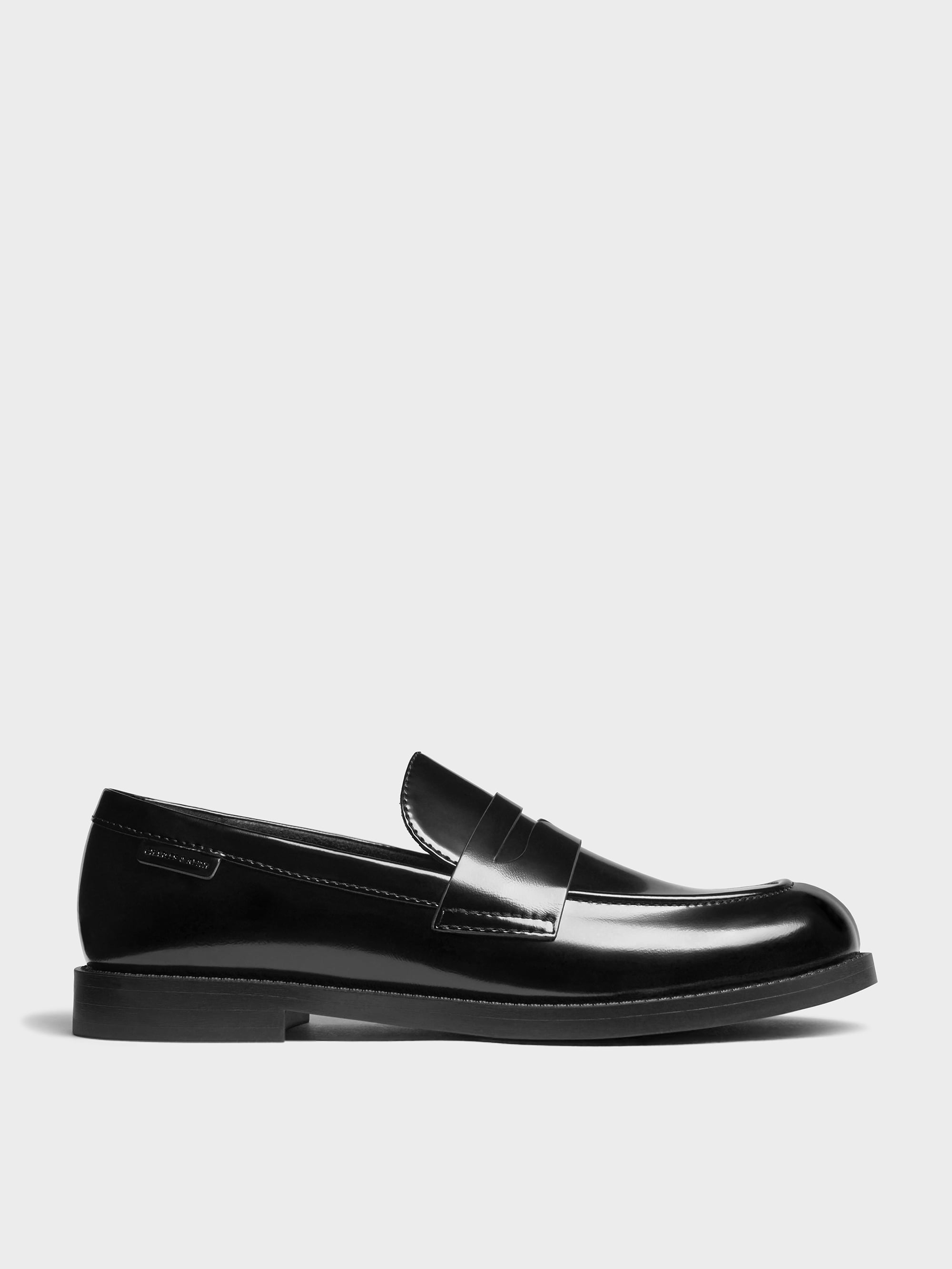 Lanvin NEW Mens Penny Loafers US 10 Black Grained Leather Chunky Derby Lug Sole Napoli Italian Calf Leather Penny Loafers - Nero | Martin  main image 2