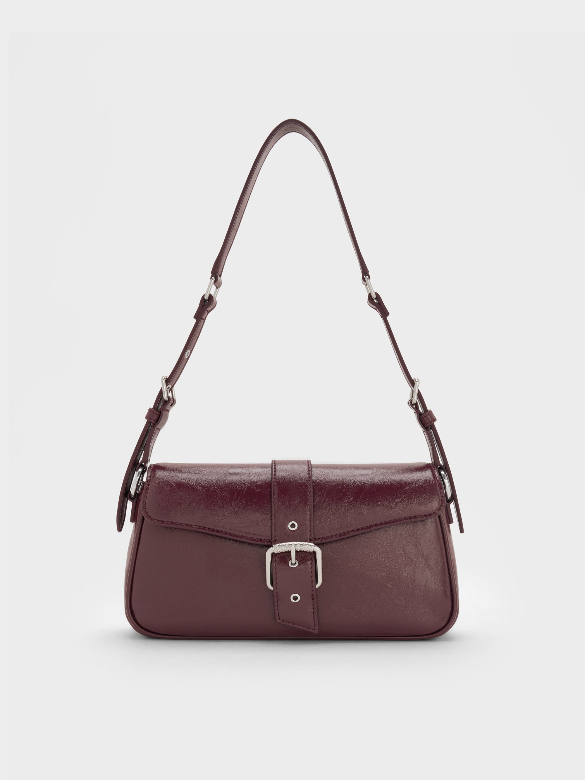 Charles & Keith - Blaise Belted Shoulder Bag In Red